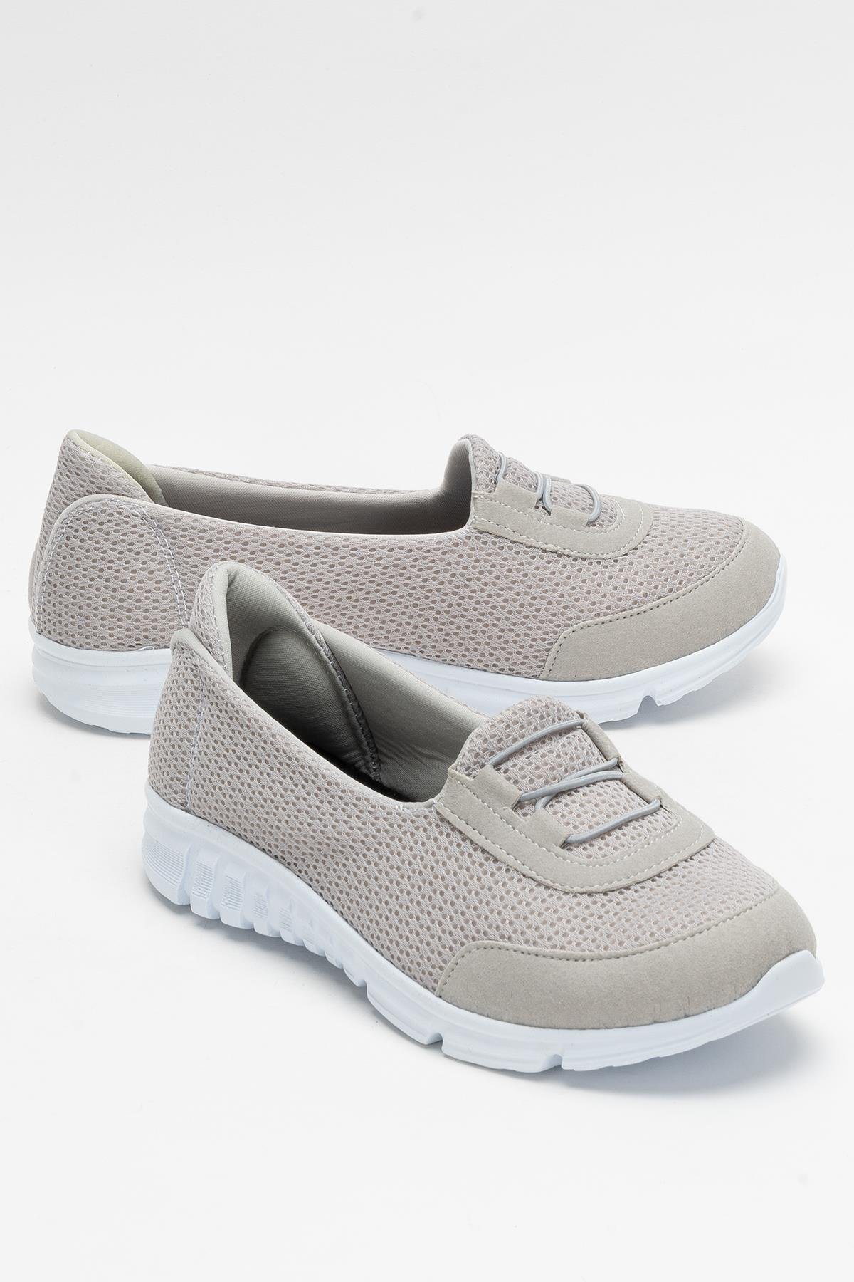 Ortopedik Kadın Yürüyüş Ayakkabısı GRİ - BEYAZ - Görsel 3
