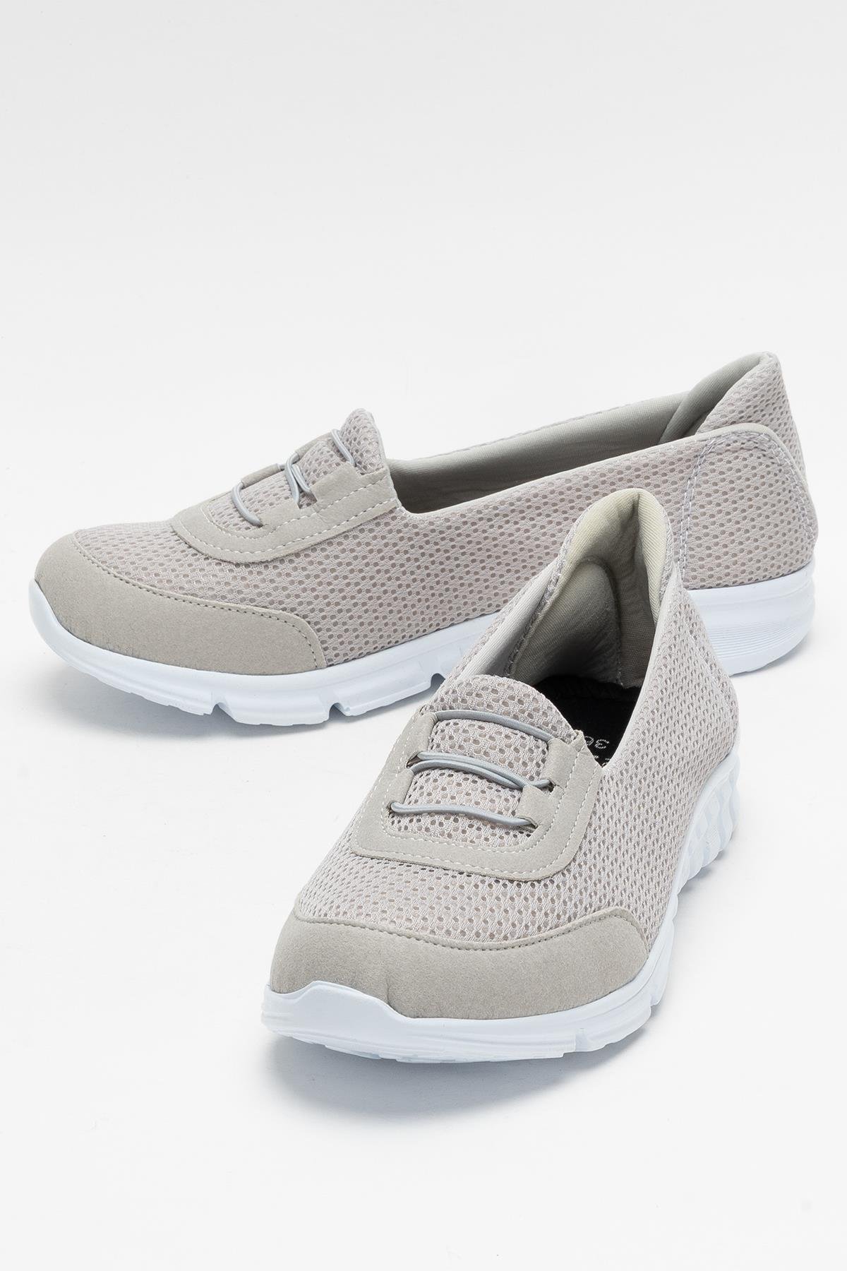 Ortopedik Kadın Yürüyüş Ayakkabısı GRİ - BEYAZ - Görsel 6