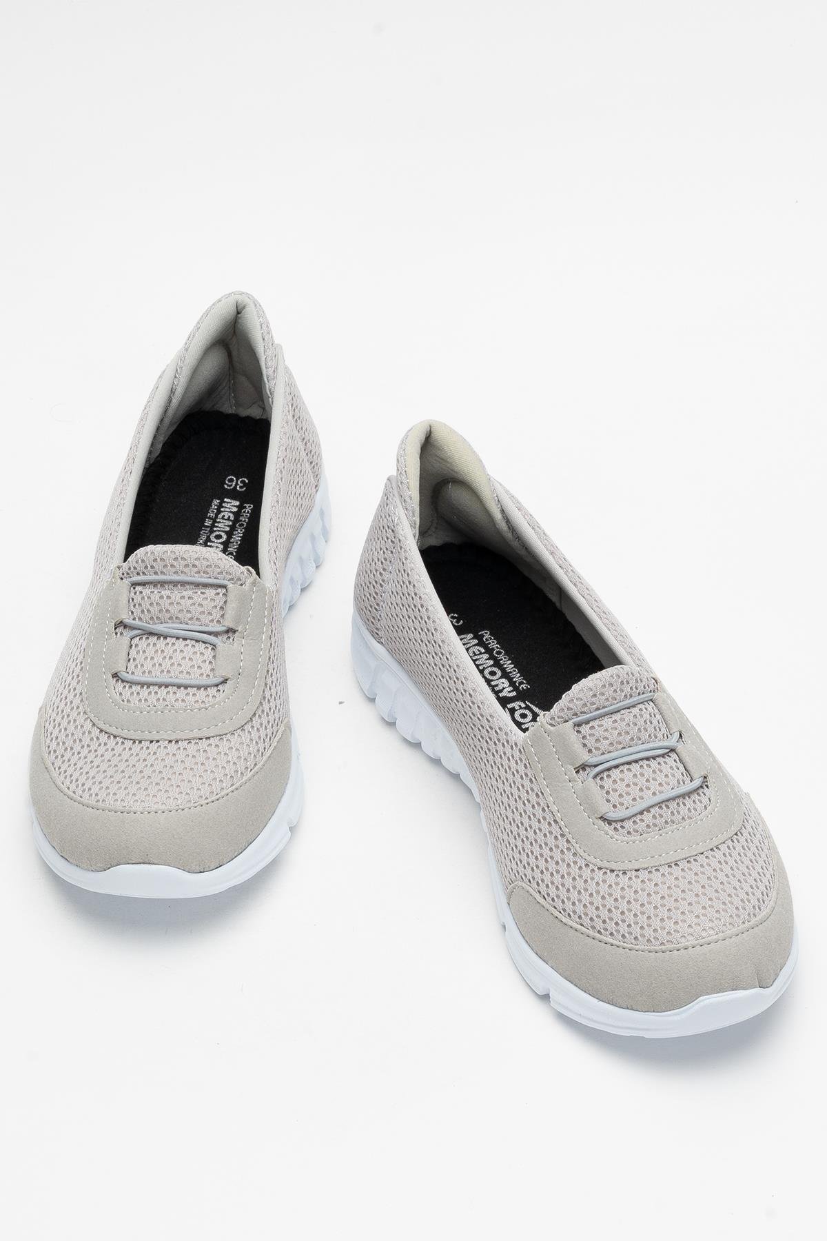Ortopedik Kadın Yürüyüş Ayakkabısı GRİ - BEYAZ - Görsel 7