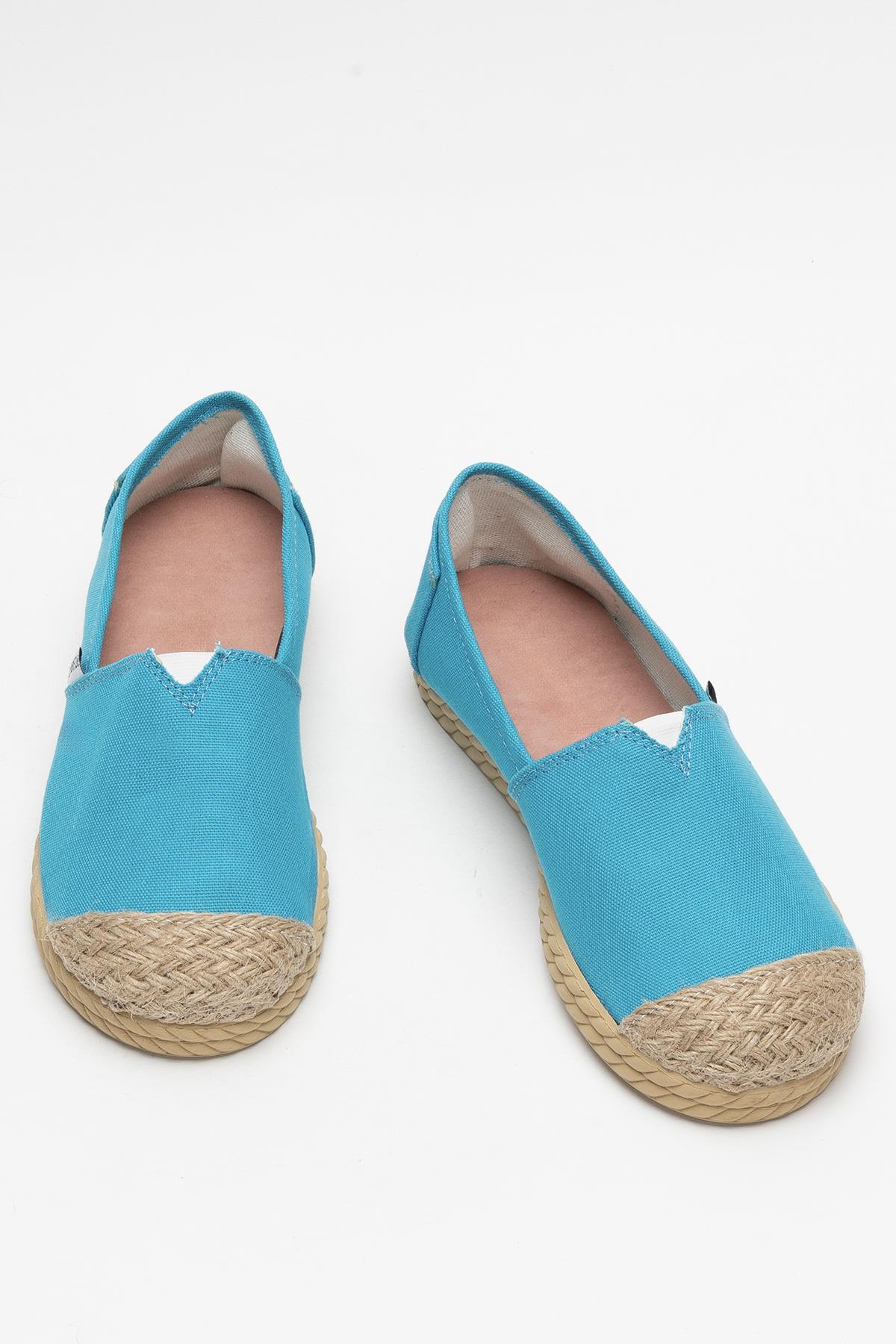 Kadın Keten Babet Ayakkabı MAVİ - Görsel 7