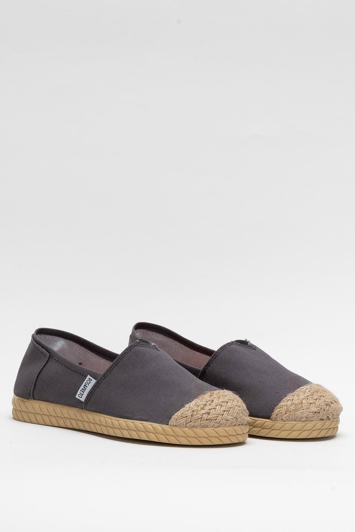 Kadın Keten Babet Ayakkabı FÜME - Görsel 4