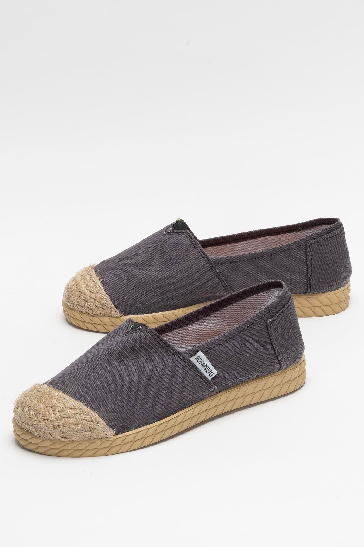 Kadın Keten Babet Ayakkabı FÜME - Görsel 6