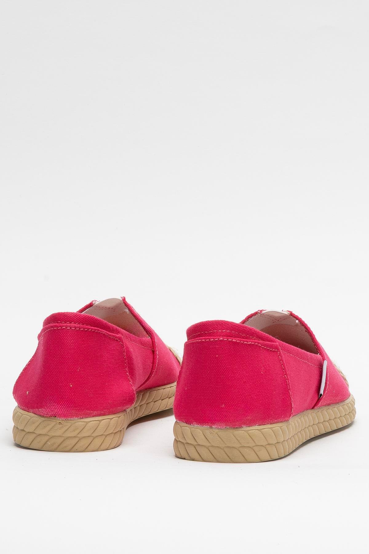 Kadın Keten Babet Ayakkabı FUŞYA - Görsel 5