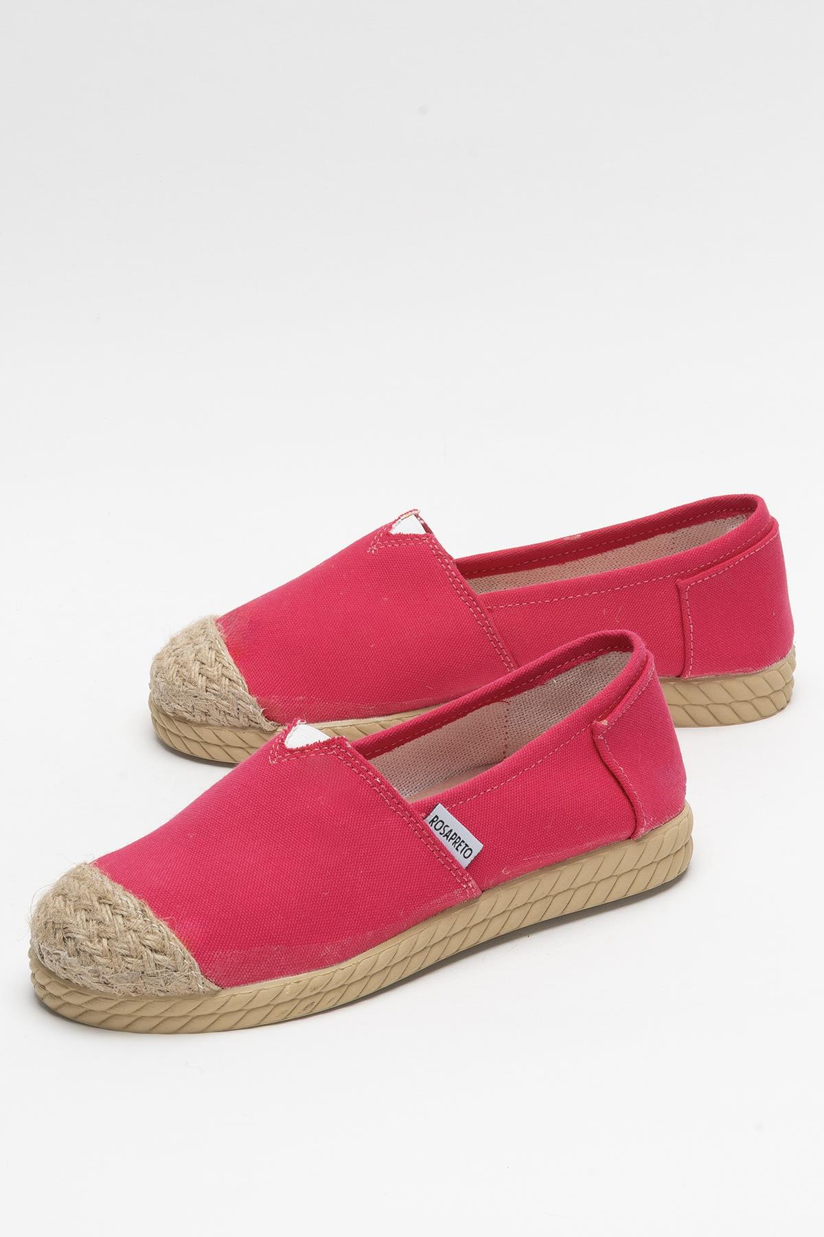 Kadın Keten Babet Ayakkabı FUŞYA - Görsel 6