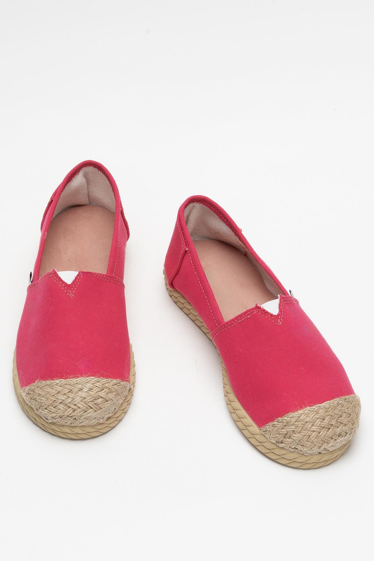 Kadın Keten Babet Ayakkabı FUŞYA - Görsel 7