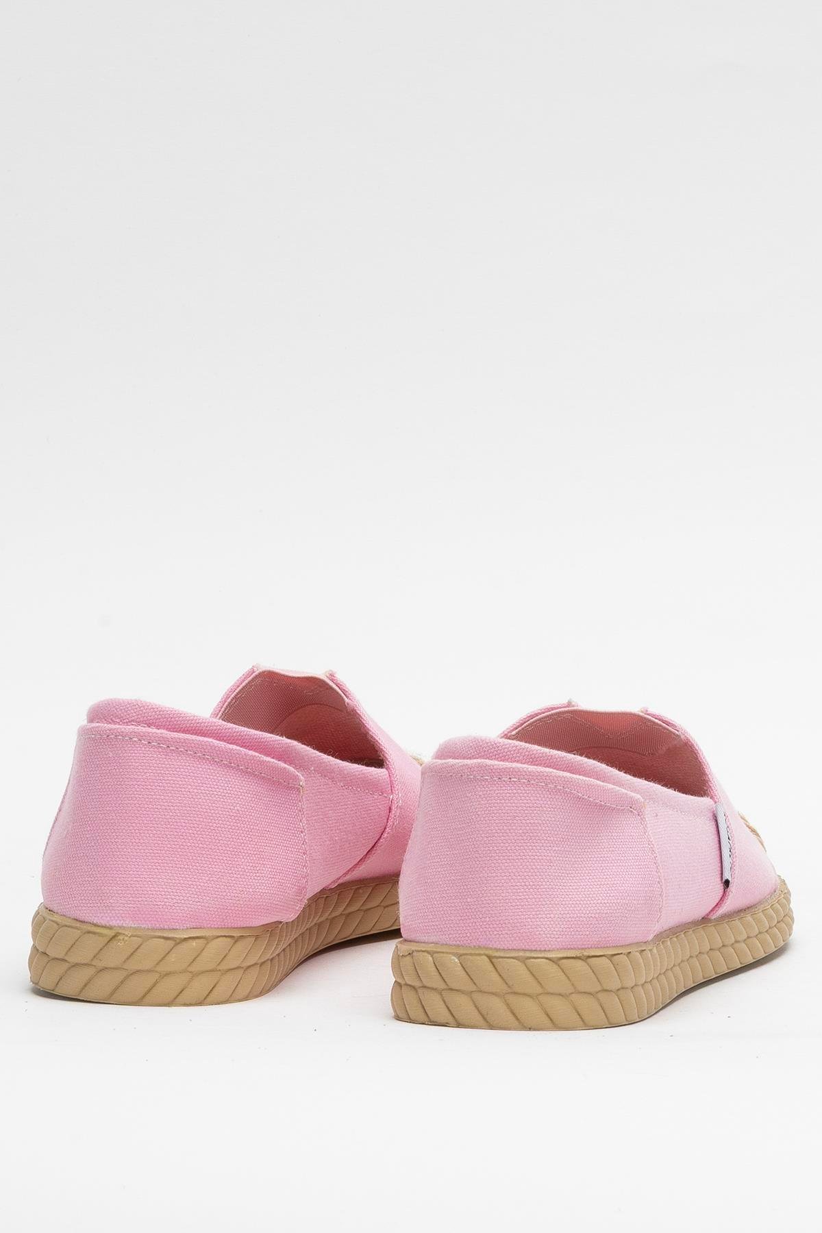 Kadın Keten Babet Ayakkabı PEMBE - Görsel 5