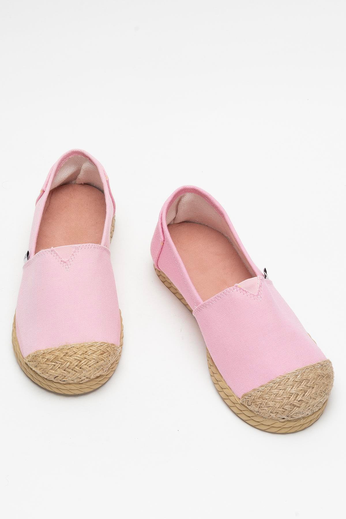 Kadın Keten Babet Ayakkabı PEMBE - Görsel 7