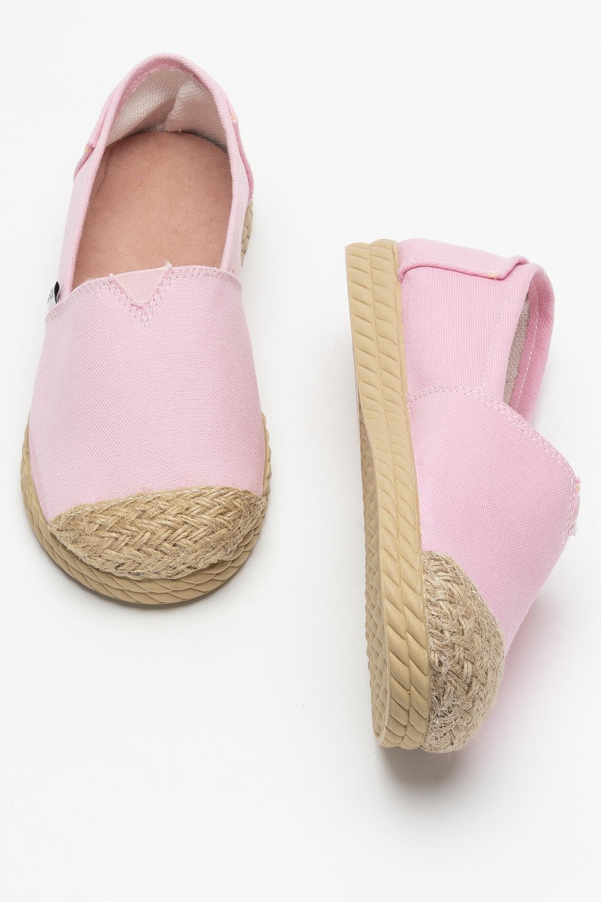 Kadın Keten Babet Ayakkabı PEMBE - Görsel 8