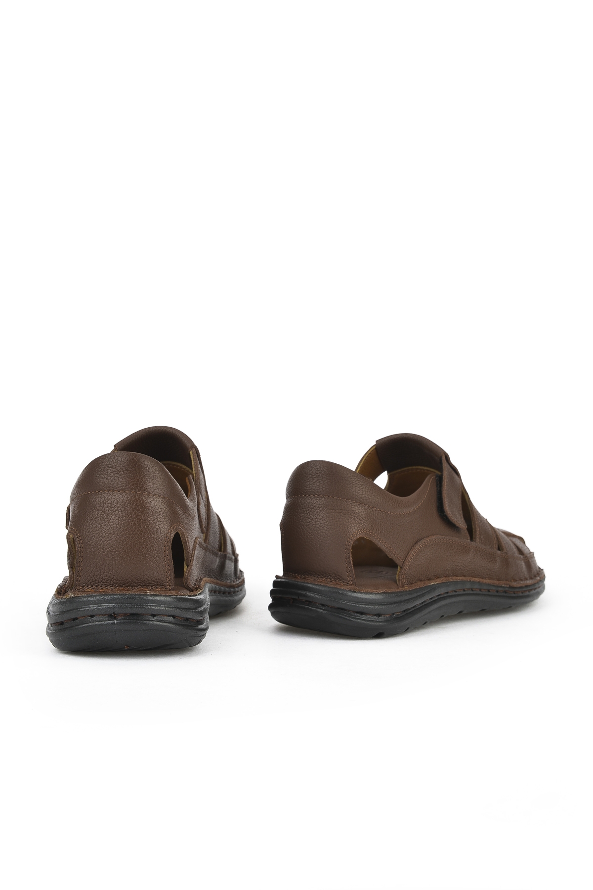 Erkek Hakiki Deri Konfor Sandalet 1511052Z5064 Kahve - Görsel 4