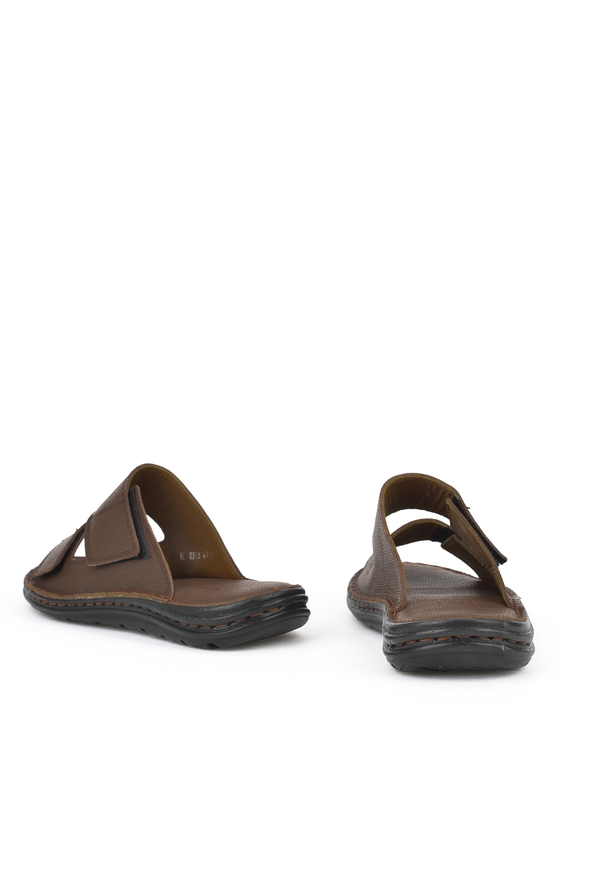 Erkek Hakiki Deri Konfor Terlik 1511052Z0315 Kahve - Görsel 4