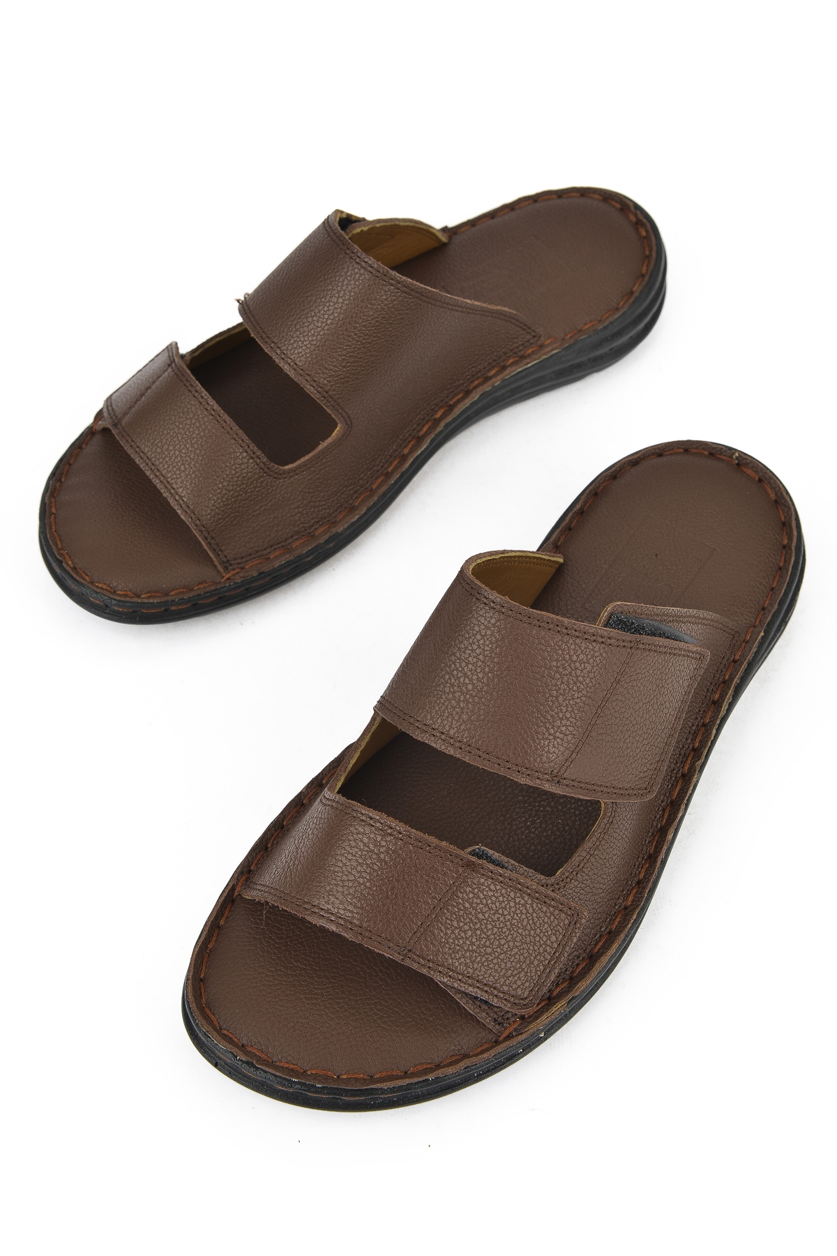 Erkek Hakiki Deri Konfor Terlik 1511052Z0315 Kahve - Görsel 6