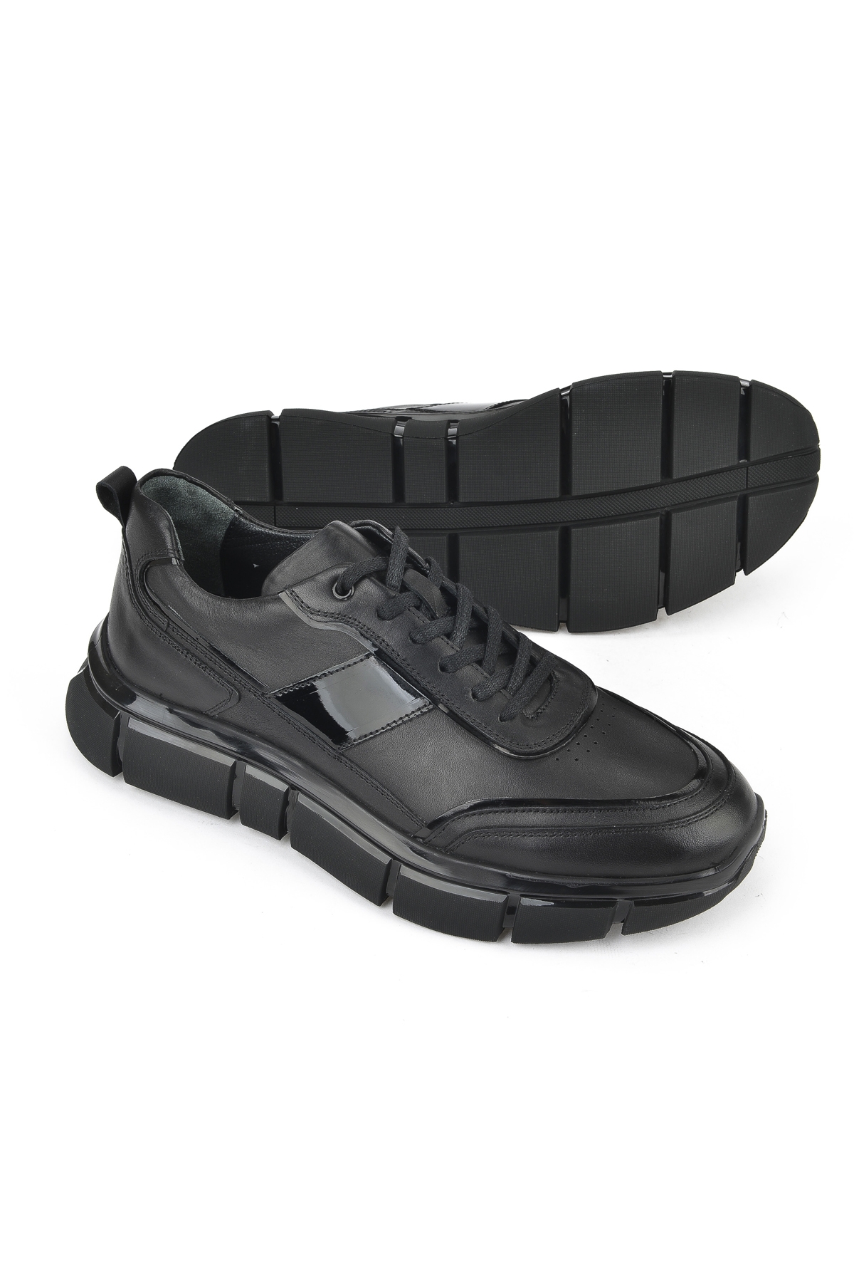 Erkek Hakiki Deri Sneaker 153498Z1792 Siyah - Görsel 5