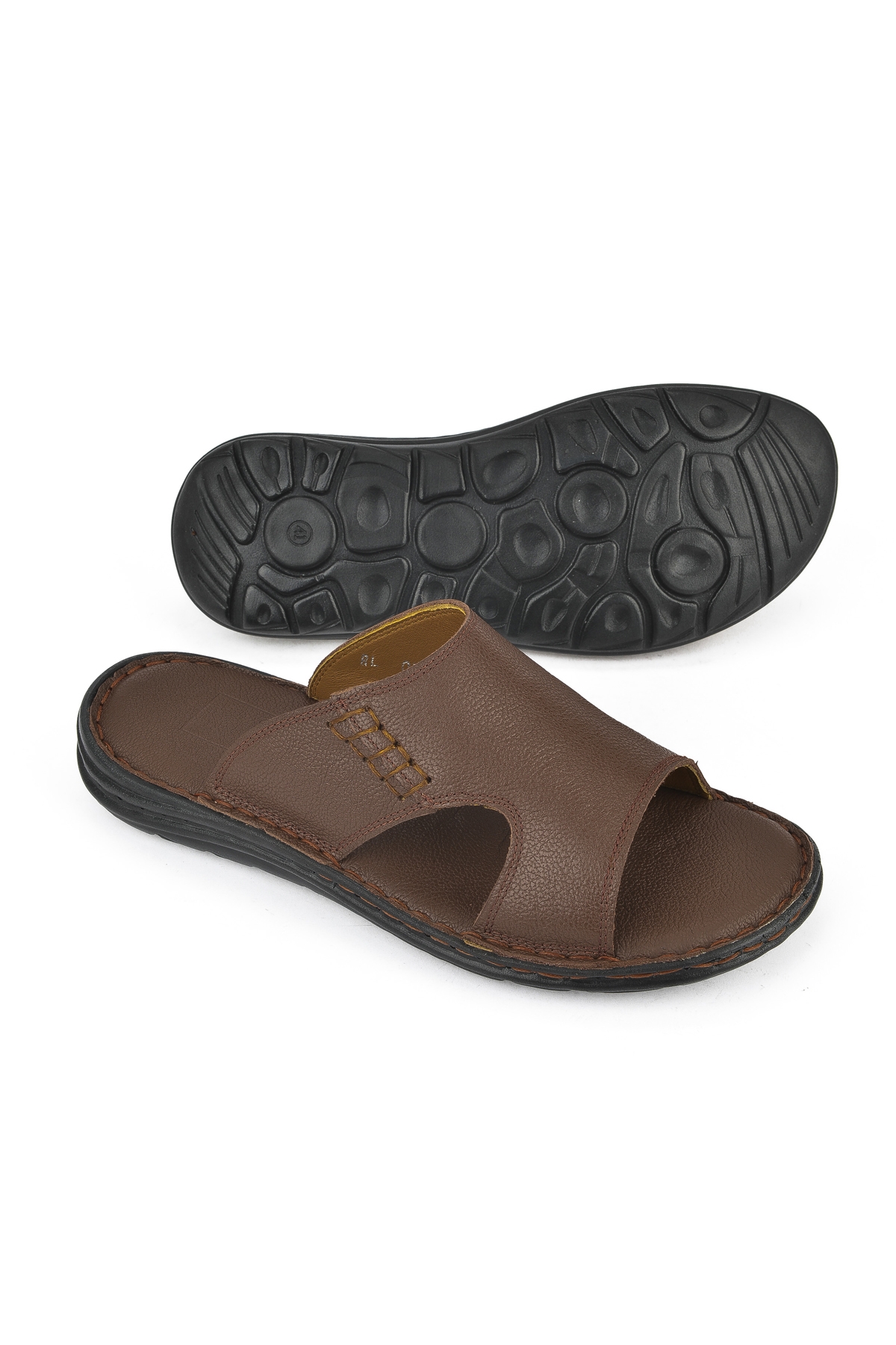 Erkek Hakiki Deri Konfor Terlik 1511052Z0321 Kahve - Görsel 5