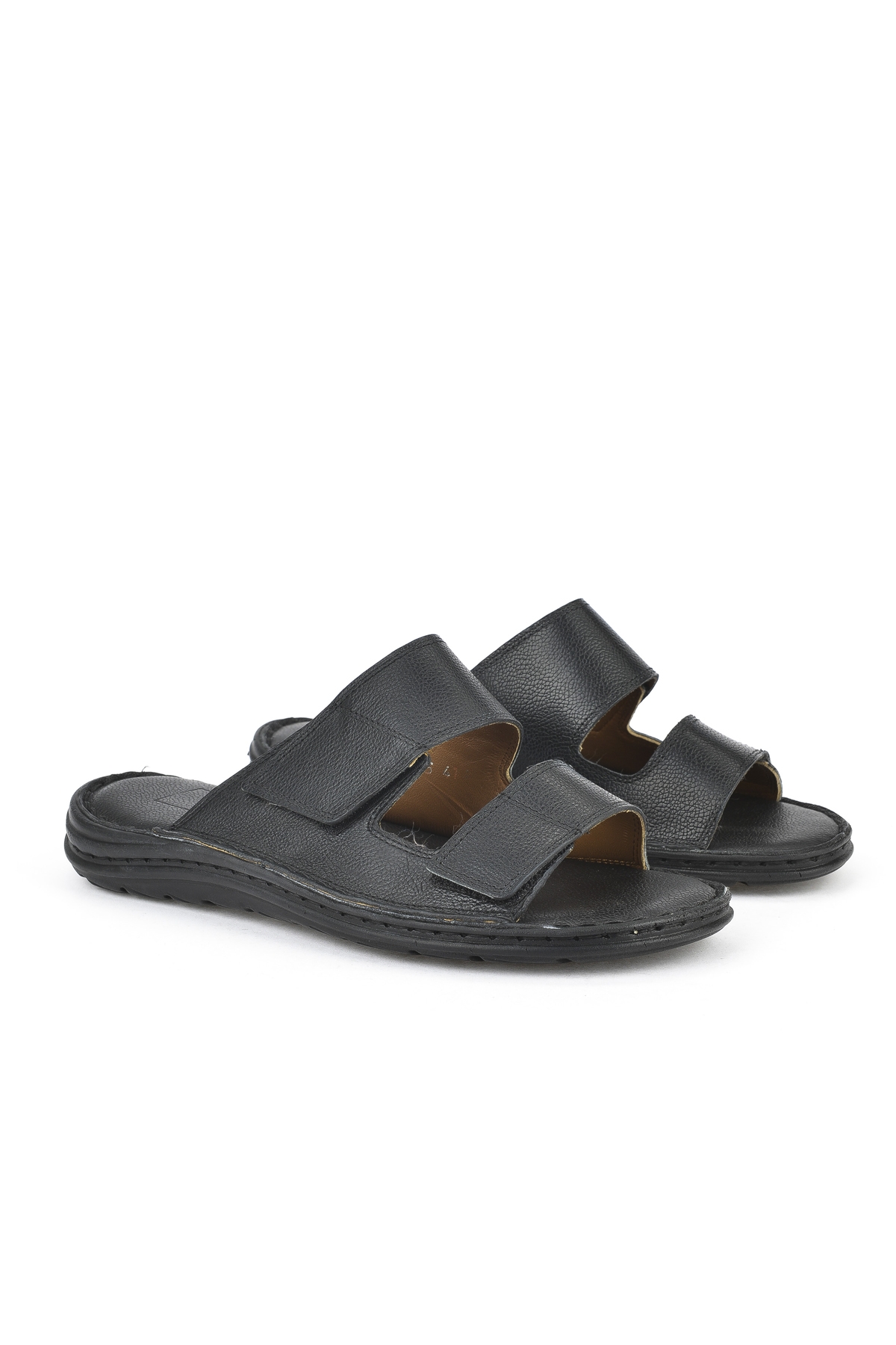 Erkek Hakiki Deri Konfor Terlik 1511052Z0315 Siyah - Görsel 3