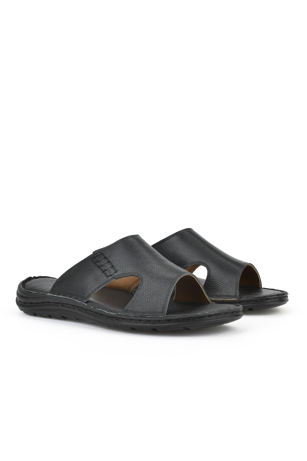 Erkek Hakiki Deri Konfor Terlik 1511052Z0321 Siyah - Görsel 3
