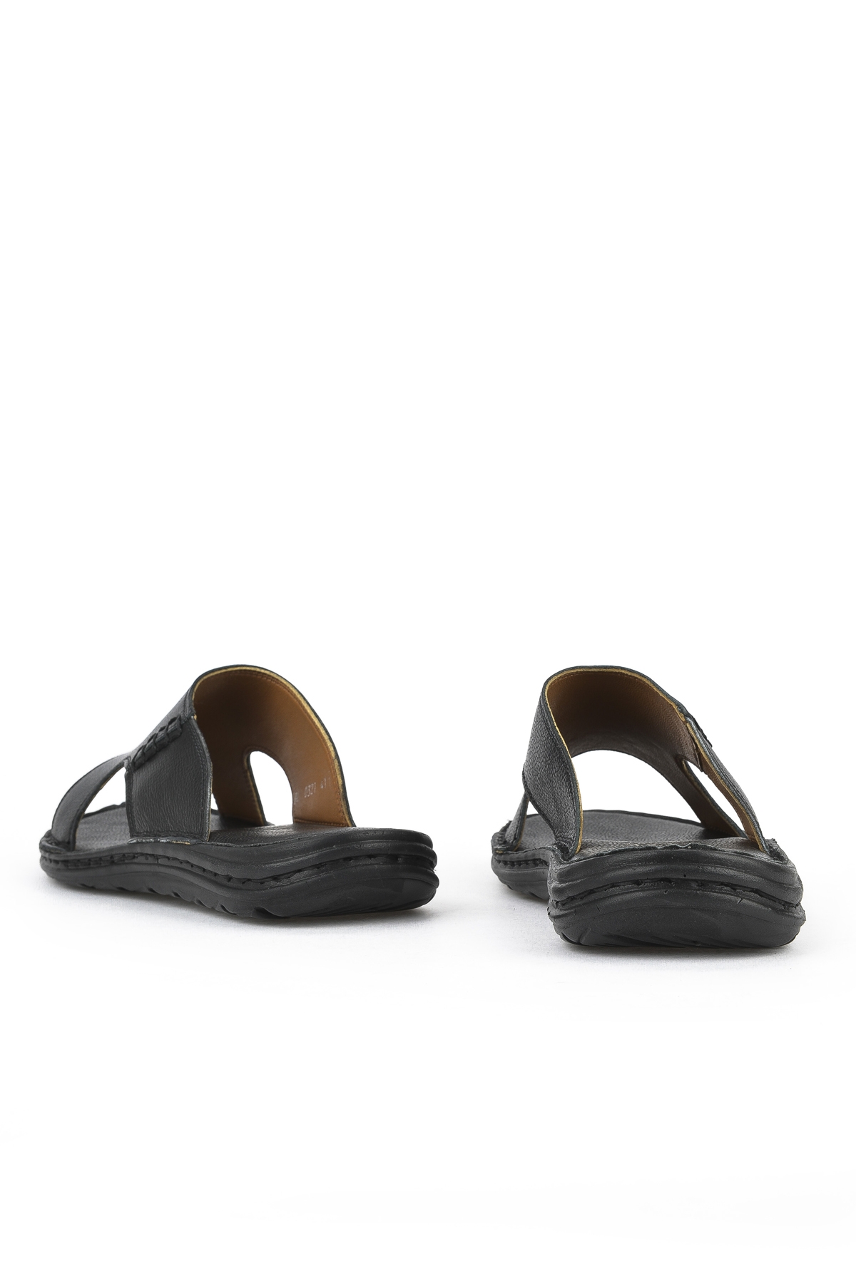 Erkek Hakiki Deri Konfor Terlik 1511052Z0321 Siyah - Görsel 4