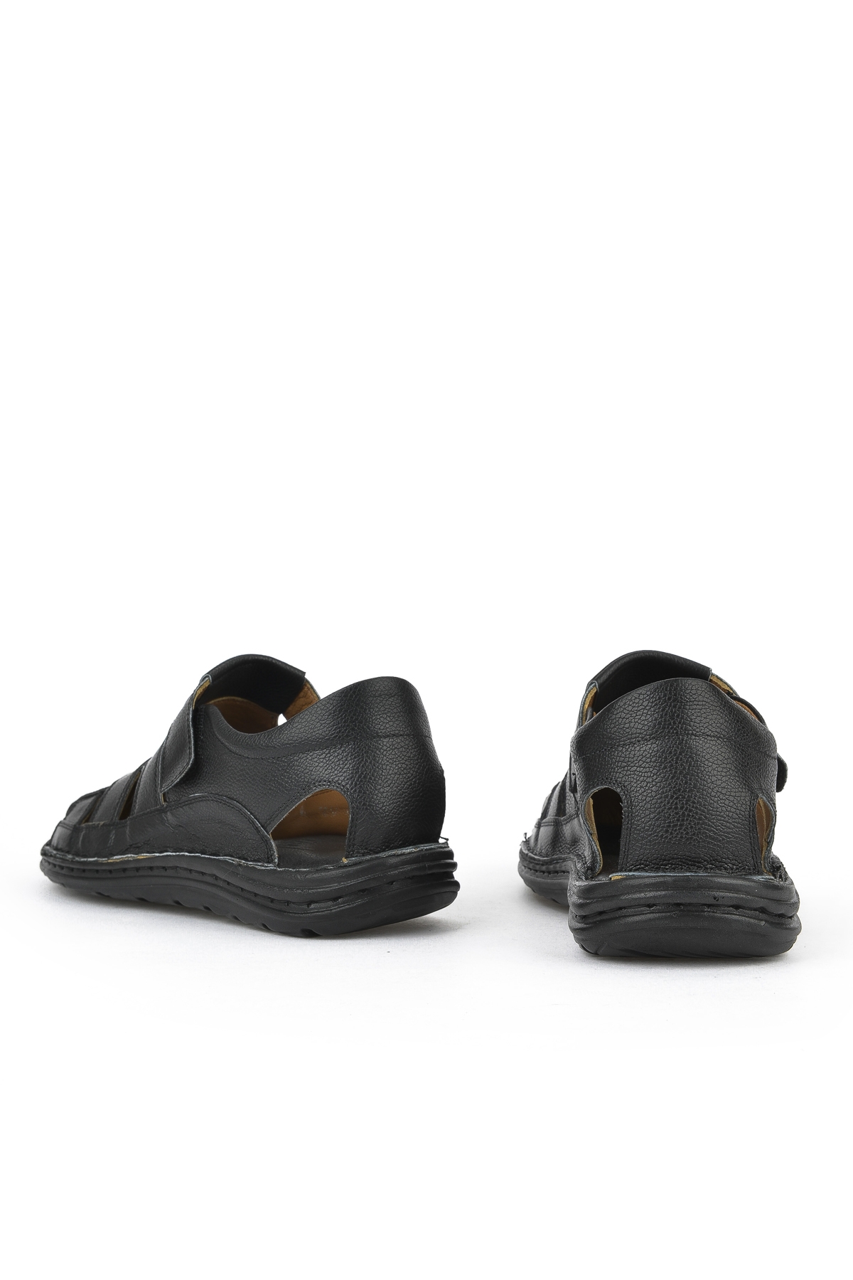 Erkek Hakiki Deri Konfor Sandalet 1511052Z5064 Siyah - Görsel 4