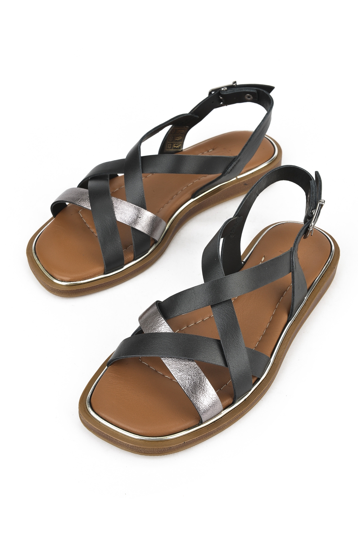 Kadın Hakiki Deri Sandalet 1511032Z11501 Siyah - Görsel 6