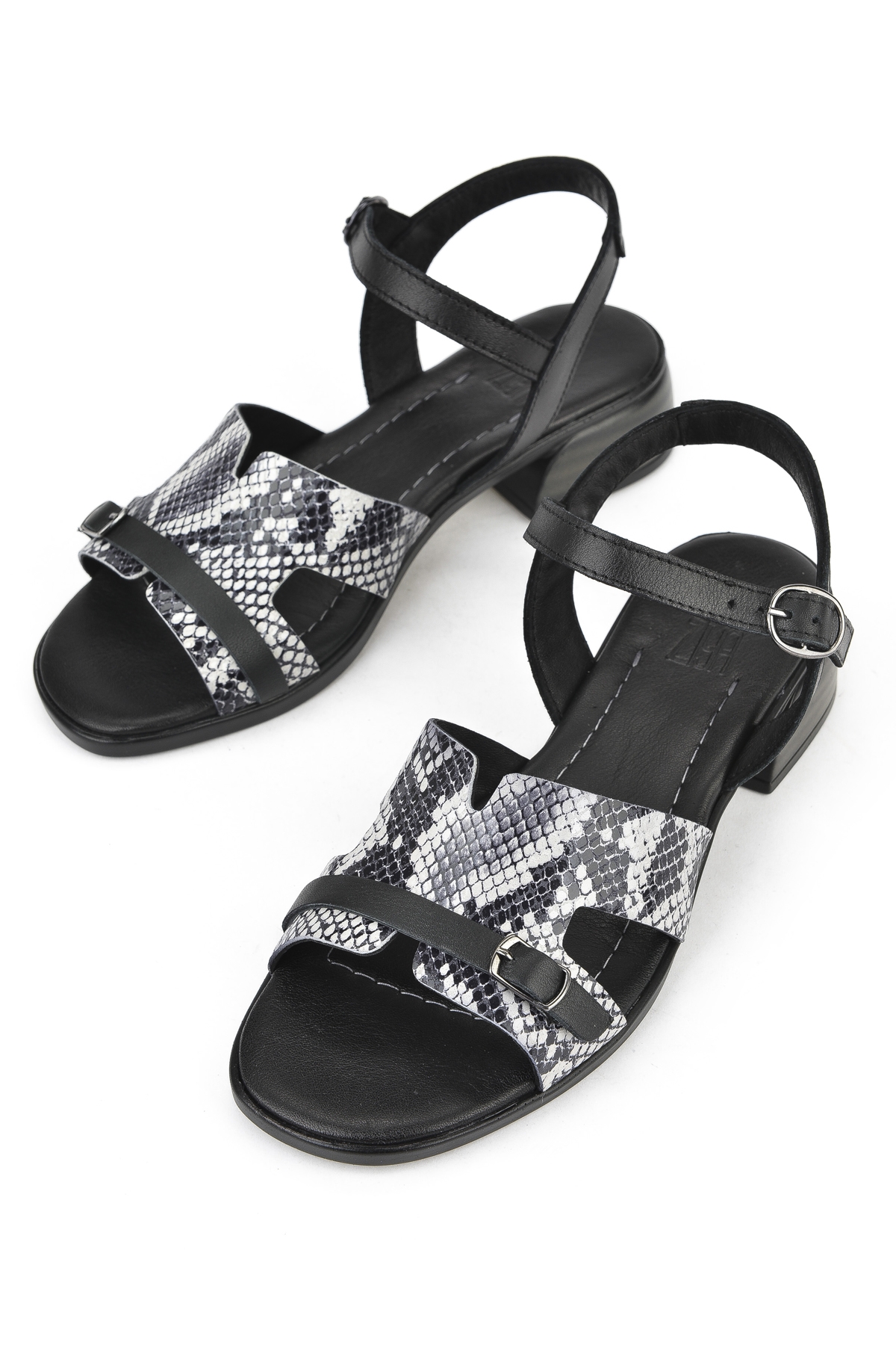 Kadın Hakiki Deri Topuklu Sandalet 1511032Z10209 Siyah - Görsel 6