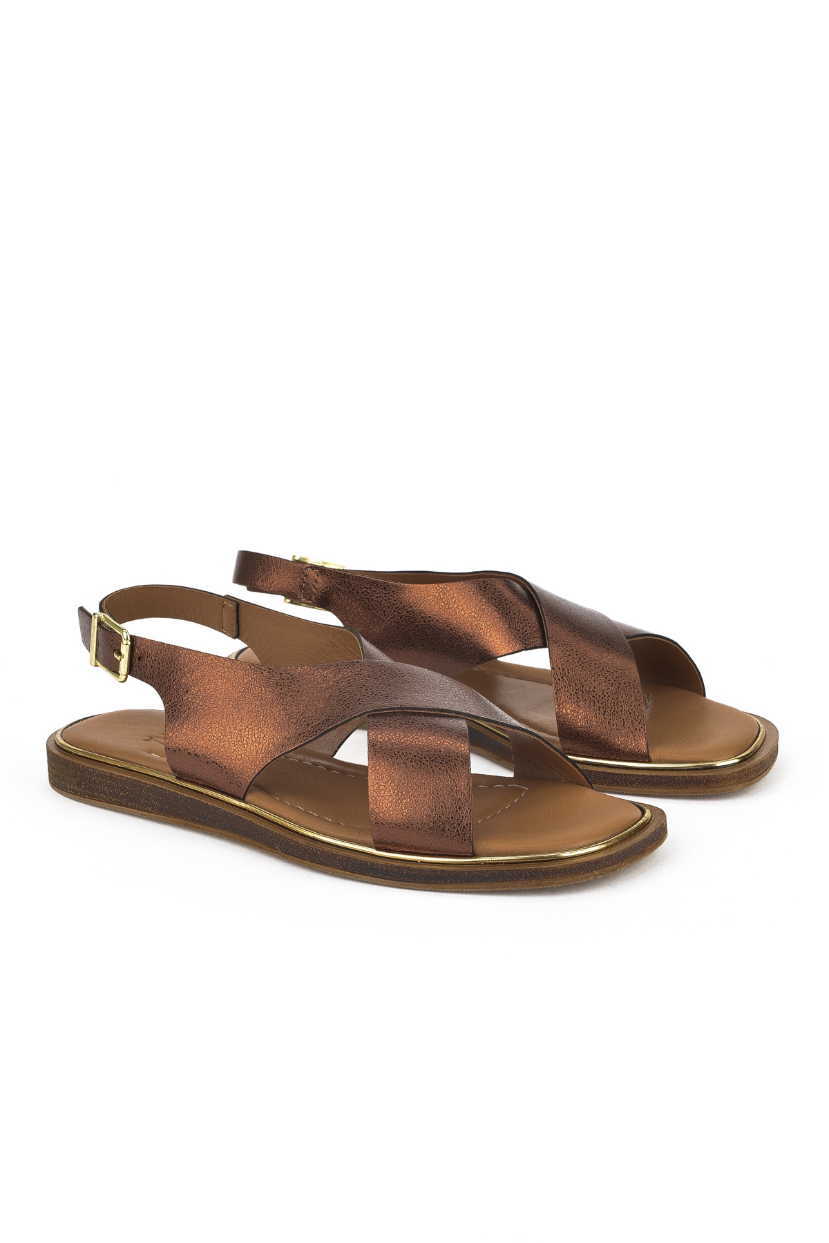 Kadın Hakiki Deri Sandalet 1511032Z11500 Bronz - Görsel 3