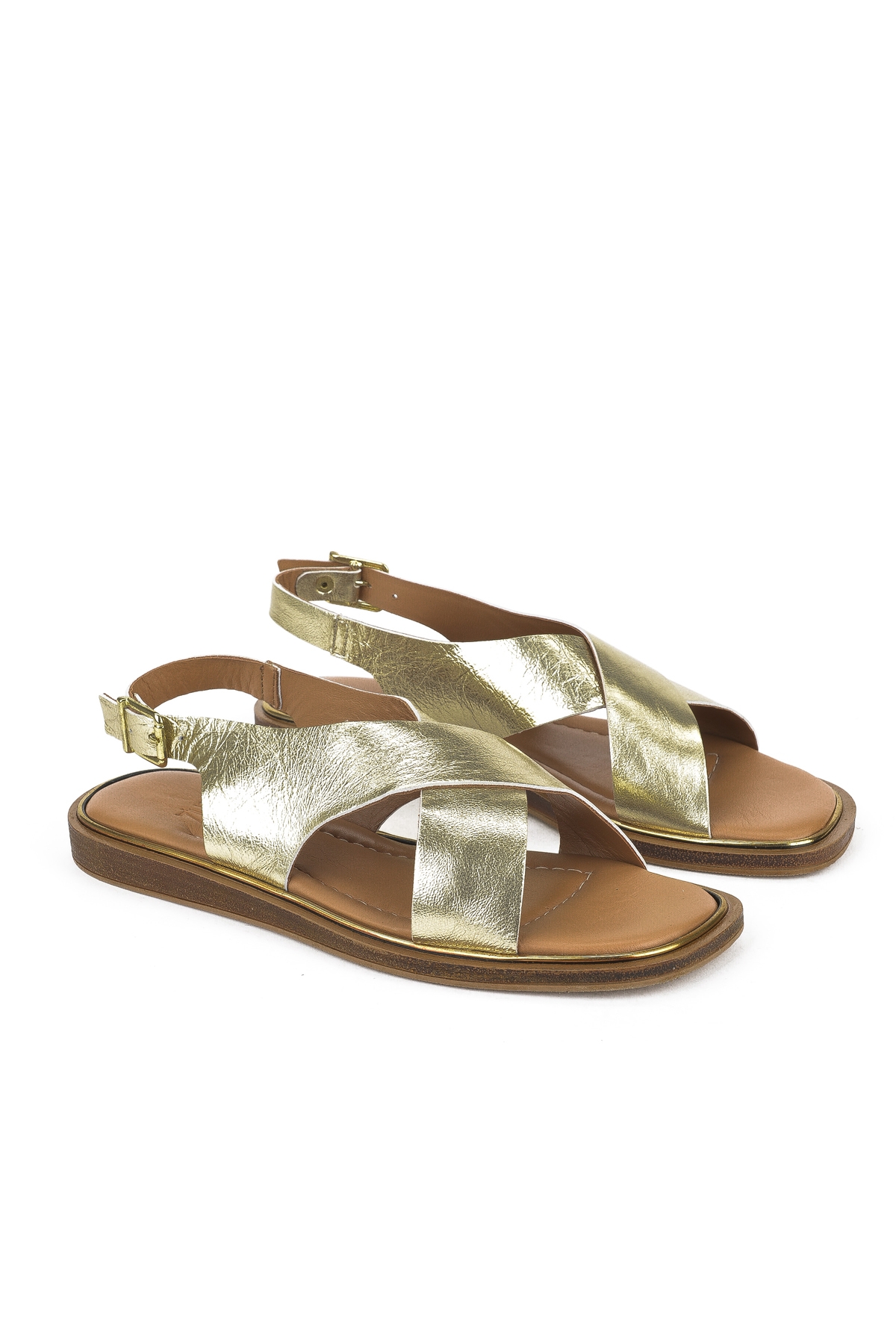 Kadın Hakiki Deri Sandalet 1511032Z11500 Altın - Görsel 3