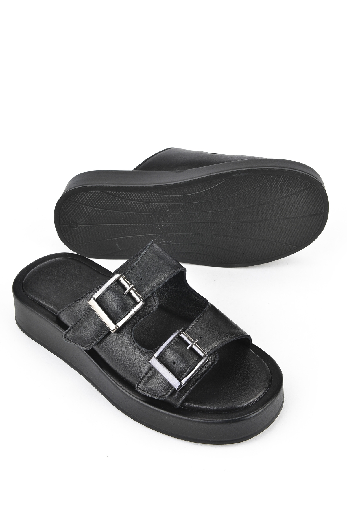 Kadın Hakiki Deri Terlik 1511032Z5009 Siyah - Görsel 5