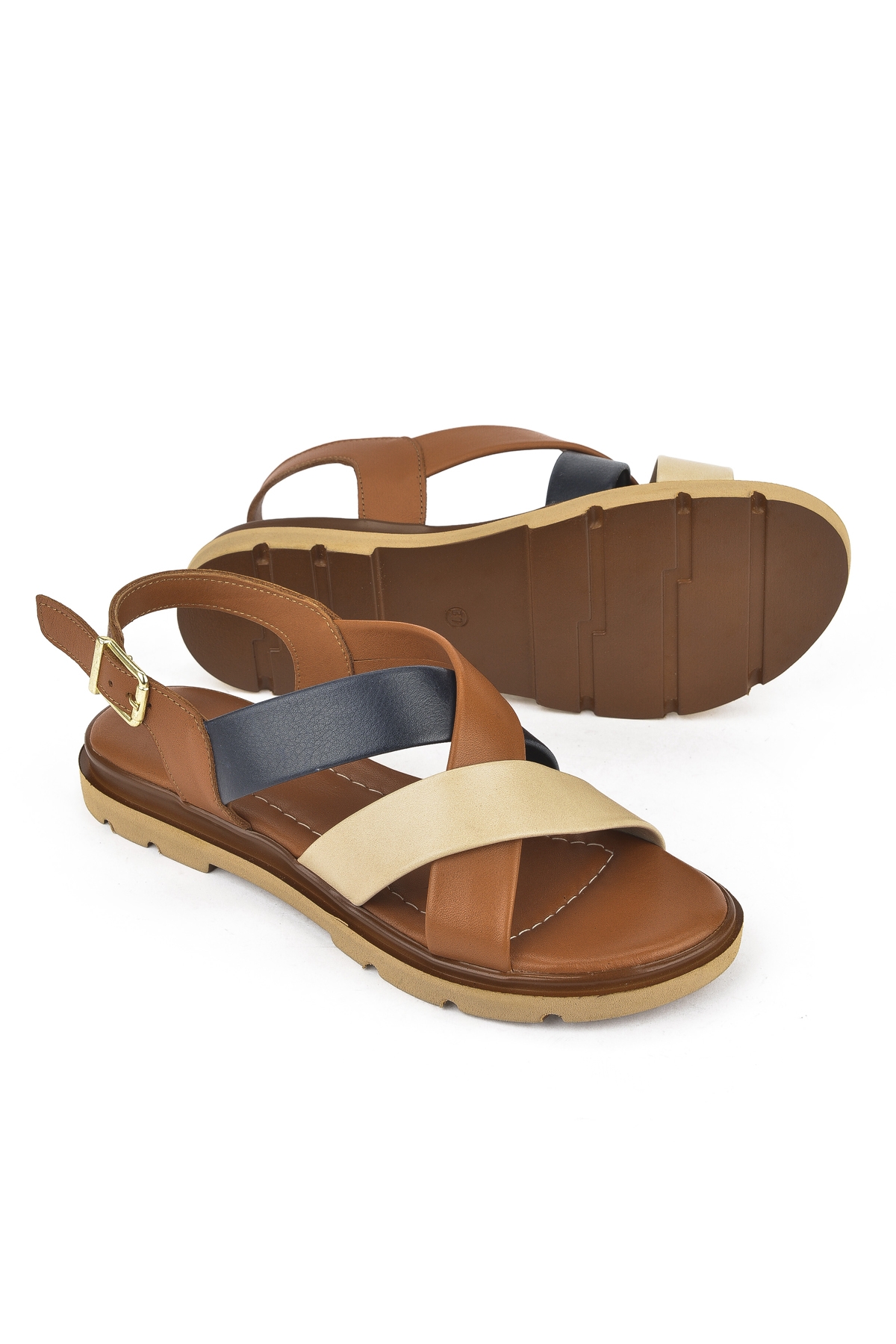 Kadın Hakiki Deri Sandalet 1511032Z8302 Taba - Görsel 5