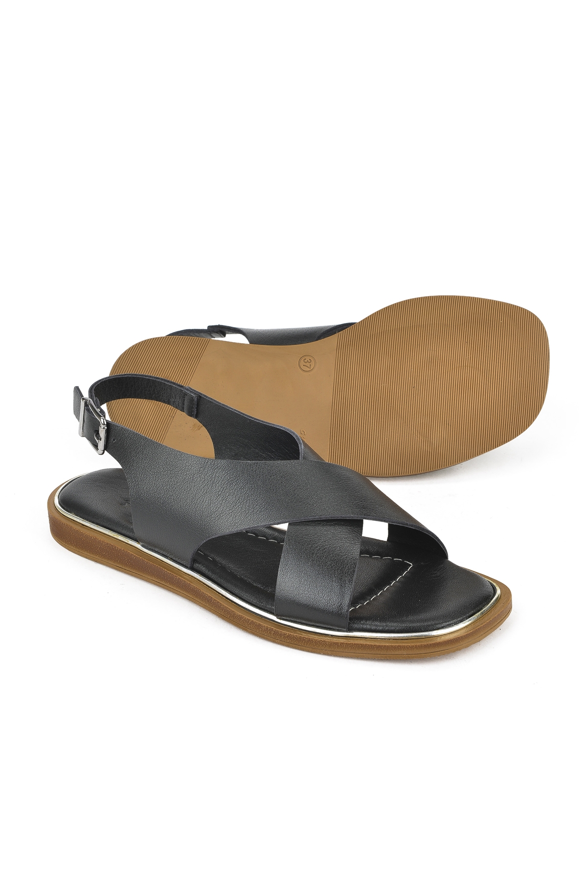 Kadın Hakiki Deri Sandalet 1511032Z11500 Siyah - Görsel 5