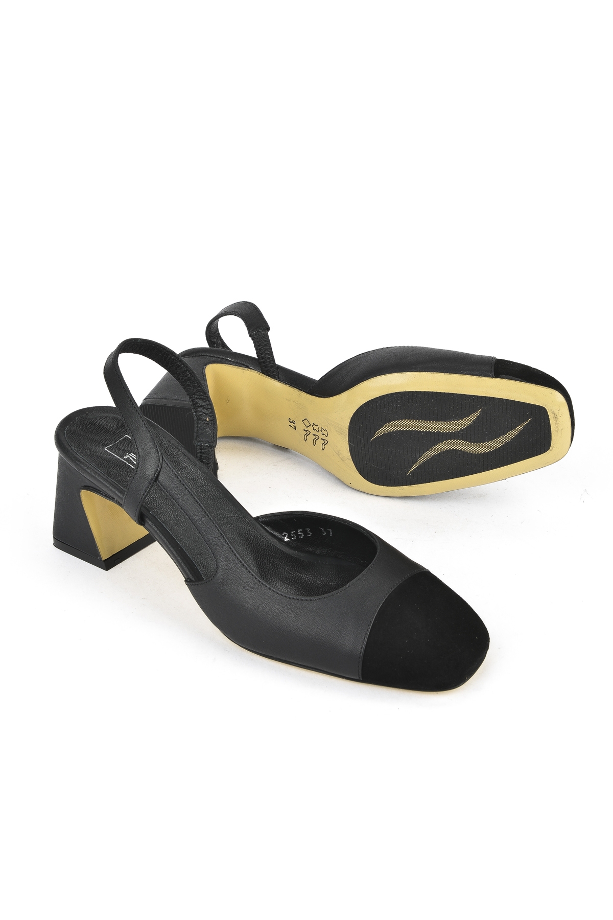 Kadın Hakiki Deri Topuklu Ayakkabı 1511030Z2553 Siyah - Görsel 5