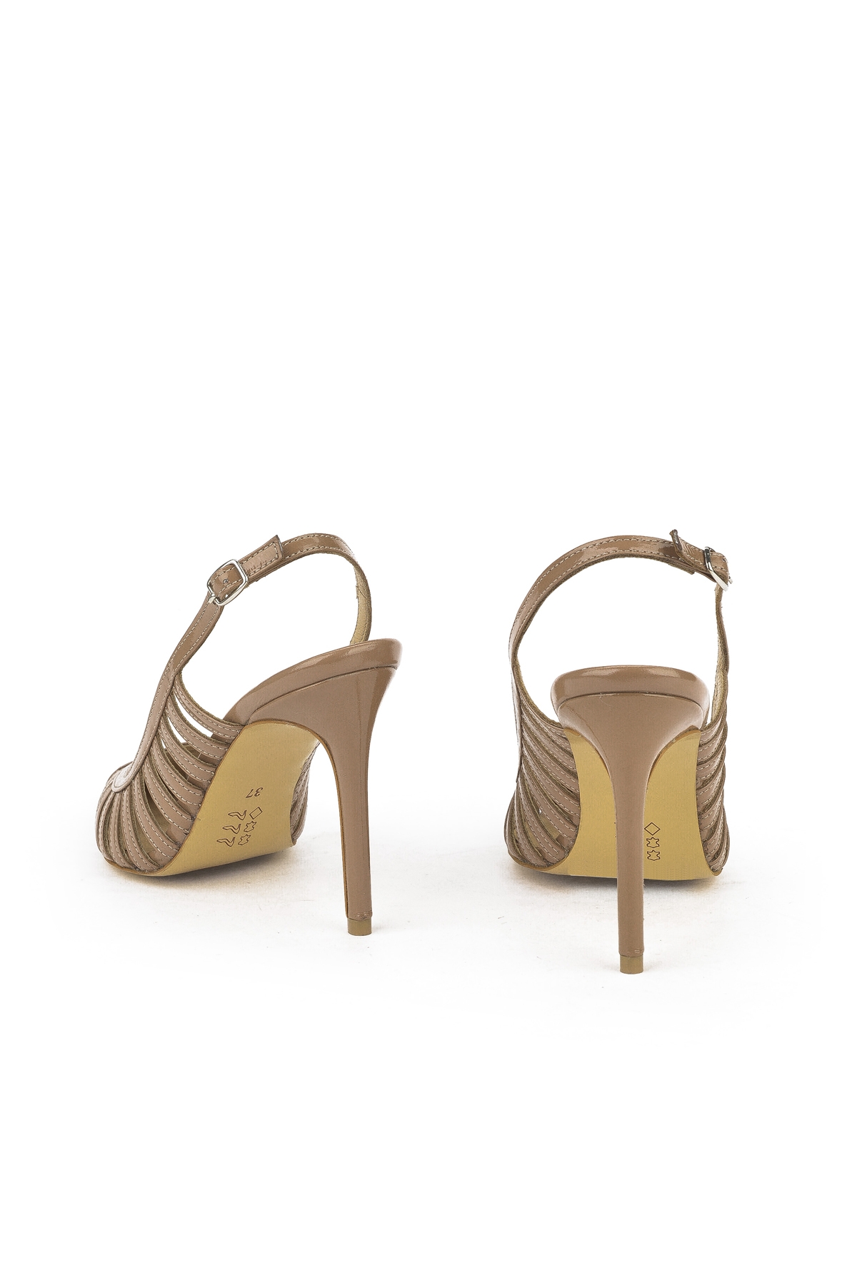 Kadın Hakiki Deri Topuklu Ayakkabı 1511030Z2532 Koyu Bej - Görsel 4