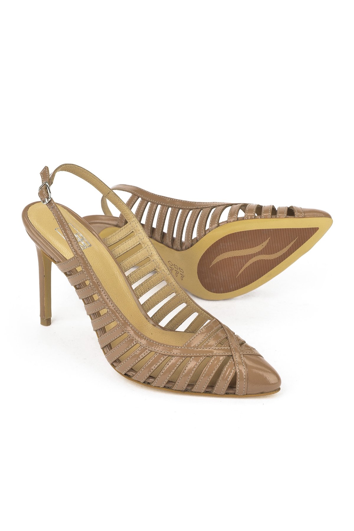 Kadın Hakiki Deri Topuklu Ayakkabı 1511030Z2532 Koyu Bej - Görsel 5