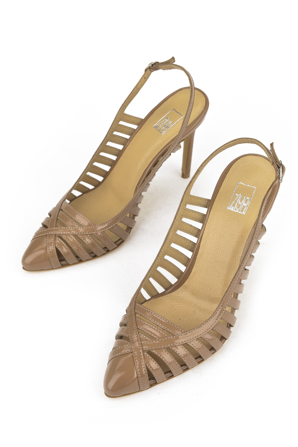 Kadın Hakiki Deri Topuklu Ayakkabı 1511030Z2532 Koyu Bej - Görsel 6
