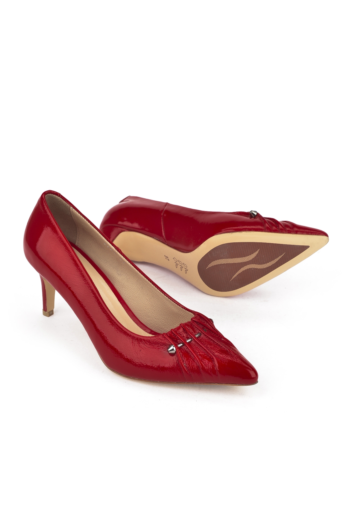 Kadın Hakiki Deri Topuklu Ayakkabı 1511030Z2544 Kırmızı - Görsel 5