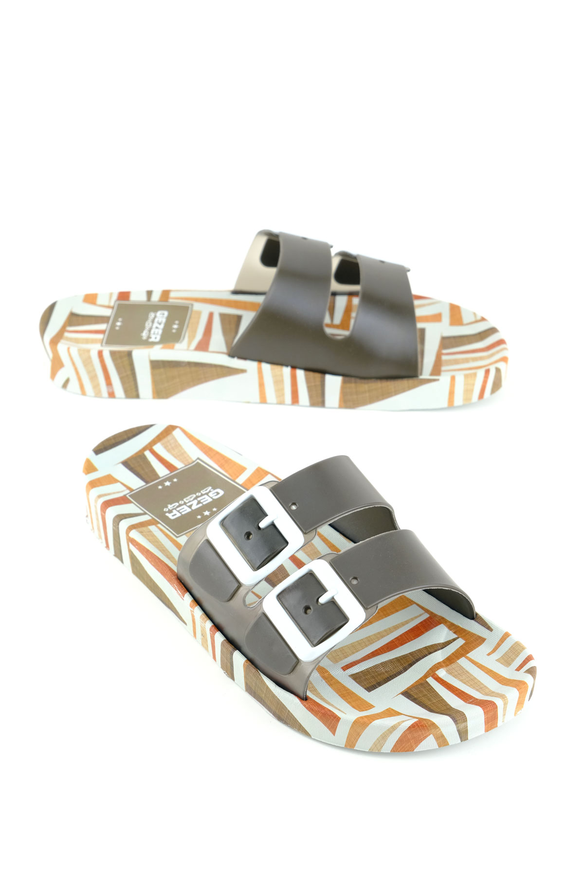 Gezer Gezer Haki Erkek Yazlık Rahat Taban Havuz Plaj Banyo Günlük Terlik Sandalet & Terlik | Flo Haki - 2. görsel