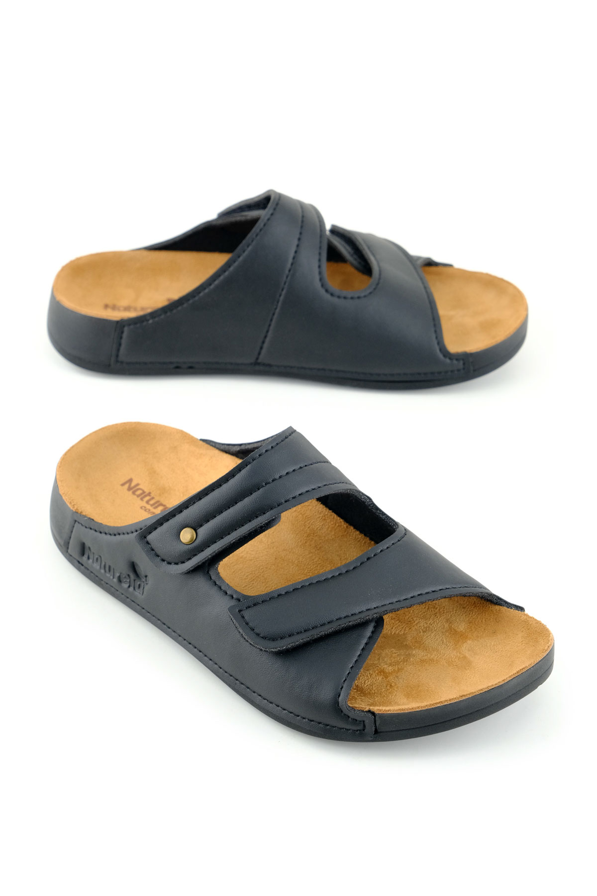 Naturela Kadın Yazlık Suni Deri İki Cırt Cırtlı Kemer Ayarlanabilir Comfort Taban Günlük Terlik - Görsel 2