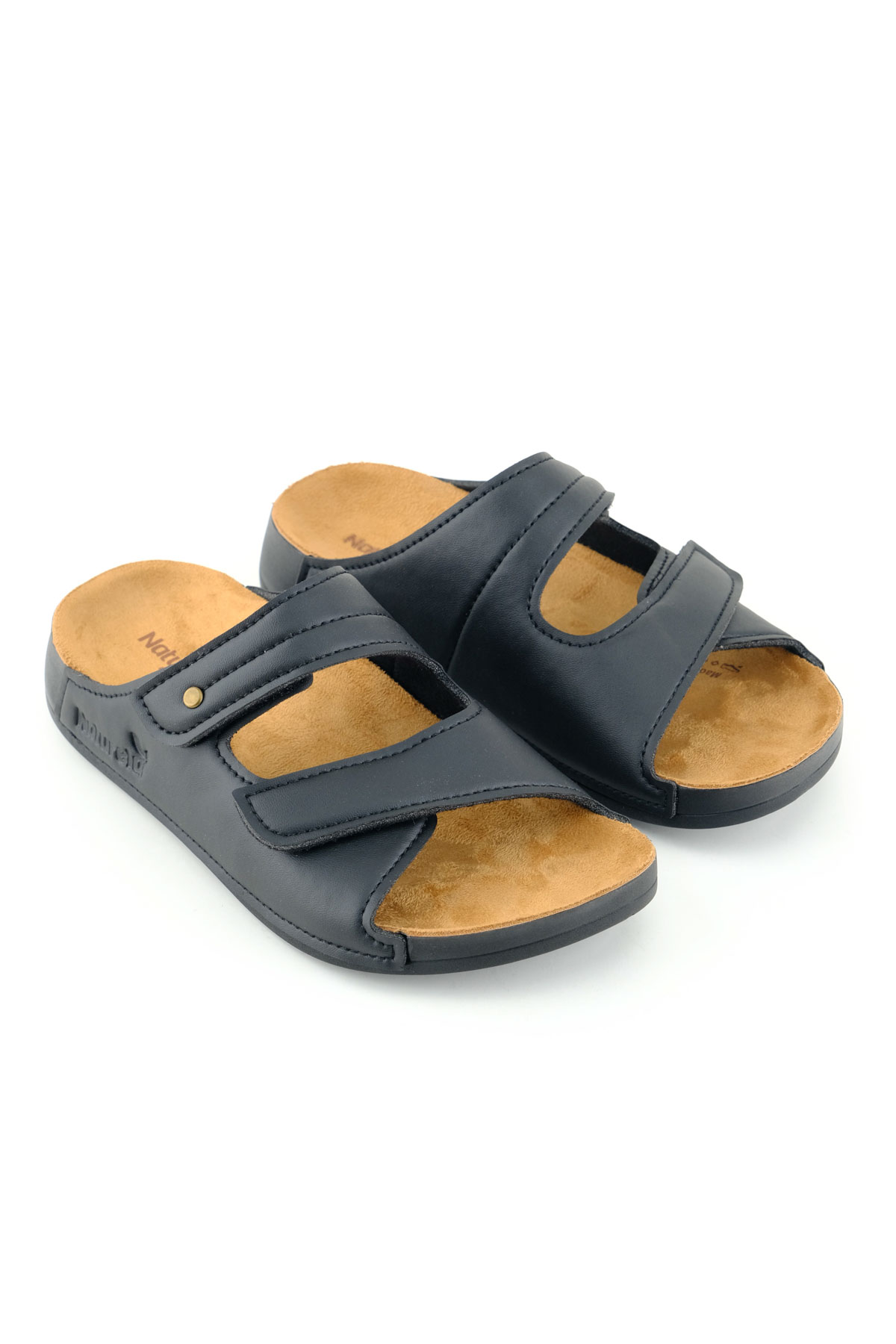 Naturela Kadın Yazlık Suni Deri İki Cırt Cırtlı Kemer Ayarlanabilir Comfort Taban Günlük Terlik - Görsel 4