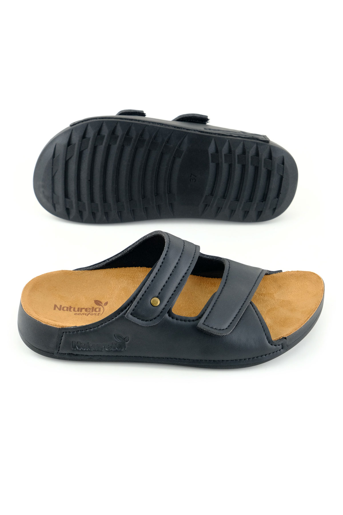 Naturela Kadın Yazlık Suni Deri İki Cırt Cırtlı Kemer Ayarlanabilir Comfort Taban Günlük Terlik - Görsel 6