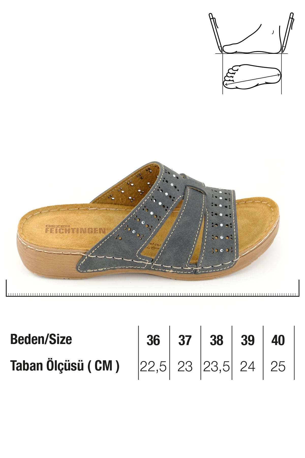 Feichtingen Kadın Yazlık İç Taban Hakiki Deri Rahat Taban Günlük Terlik - Görsel 3