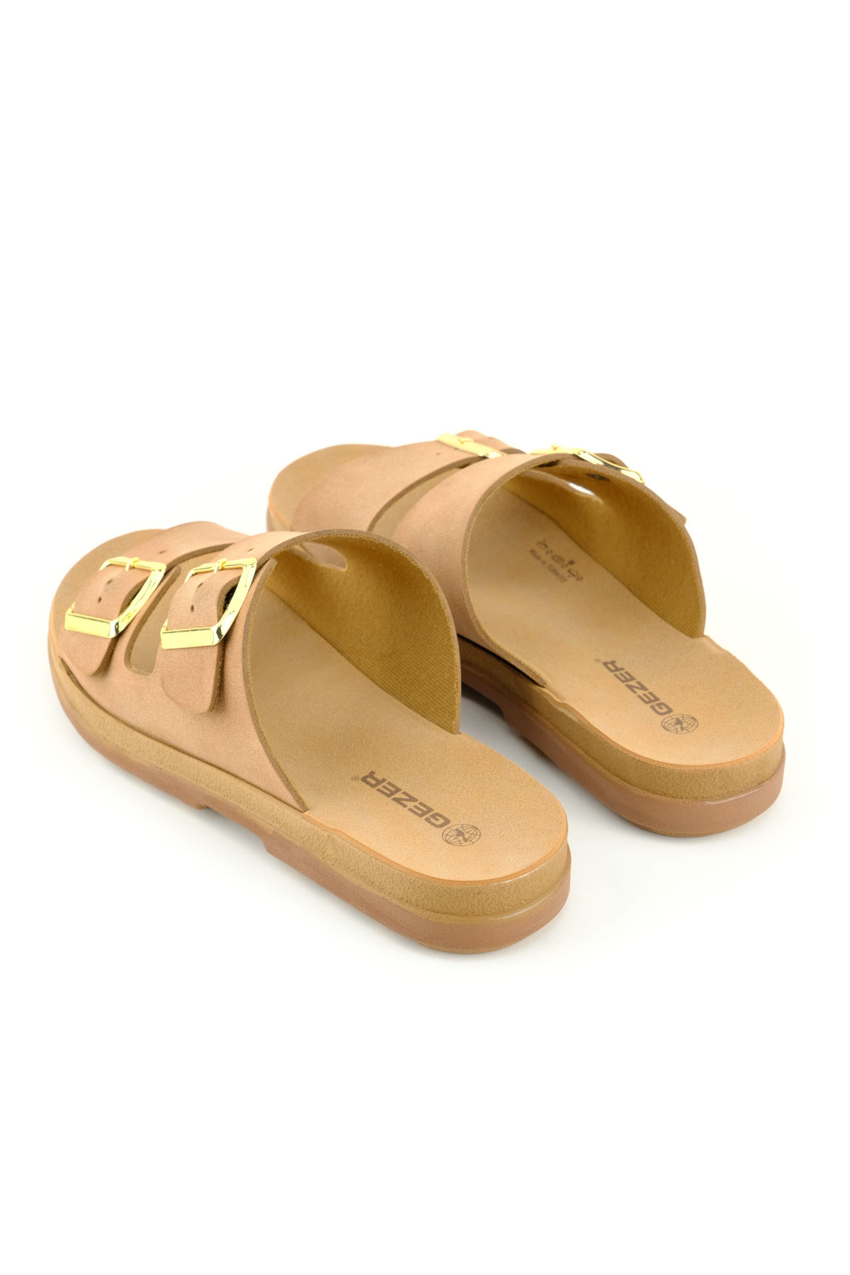 Kadın Yazlık Suni Deri İki Toka Ayarlanabilir Comfort Taban Günlük Terlik - Görsel 5