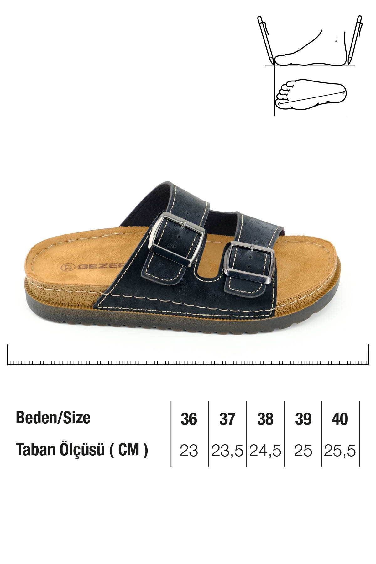 Kadın Yazlık Suni Deri İki Toka Ayarlanabilir Comfort Taban Günlük Terlik - Görsel 3