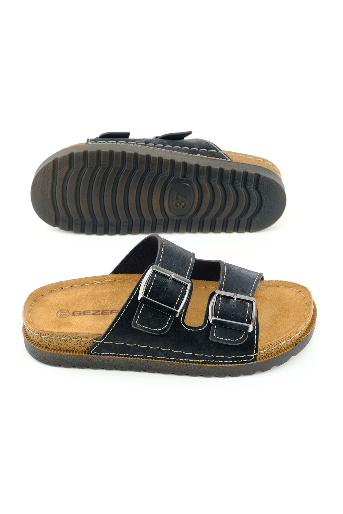 Kadın Yazlık Suni Deri İki Toka Ayarlanabilir Comfort Taban Günlük Terlik - Görsel 6