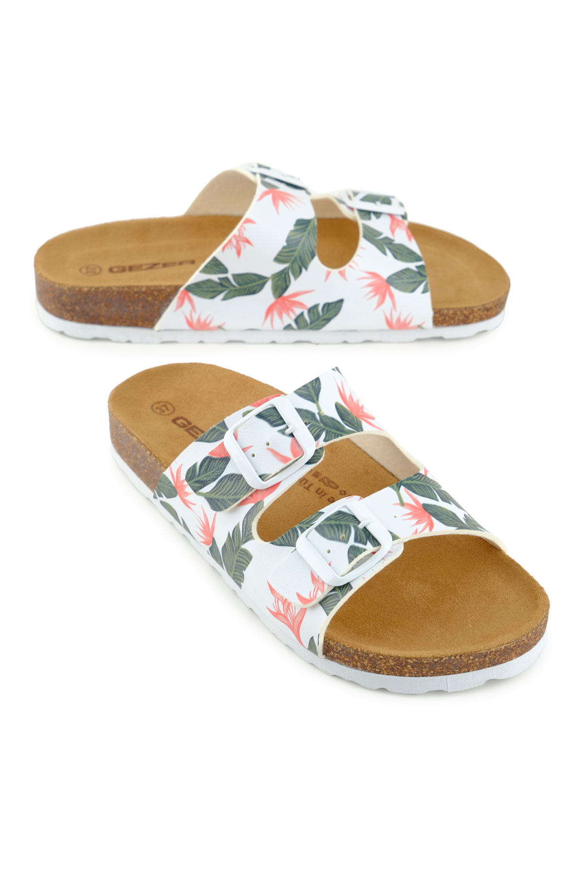 Kadın Yazlık Rahat Mantar PVC Taban İki Toka Ayarlanabilir Günlük Terlik - Görsel 2