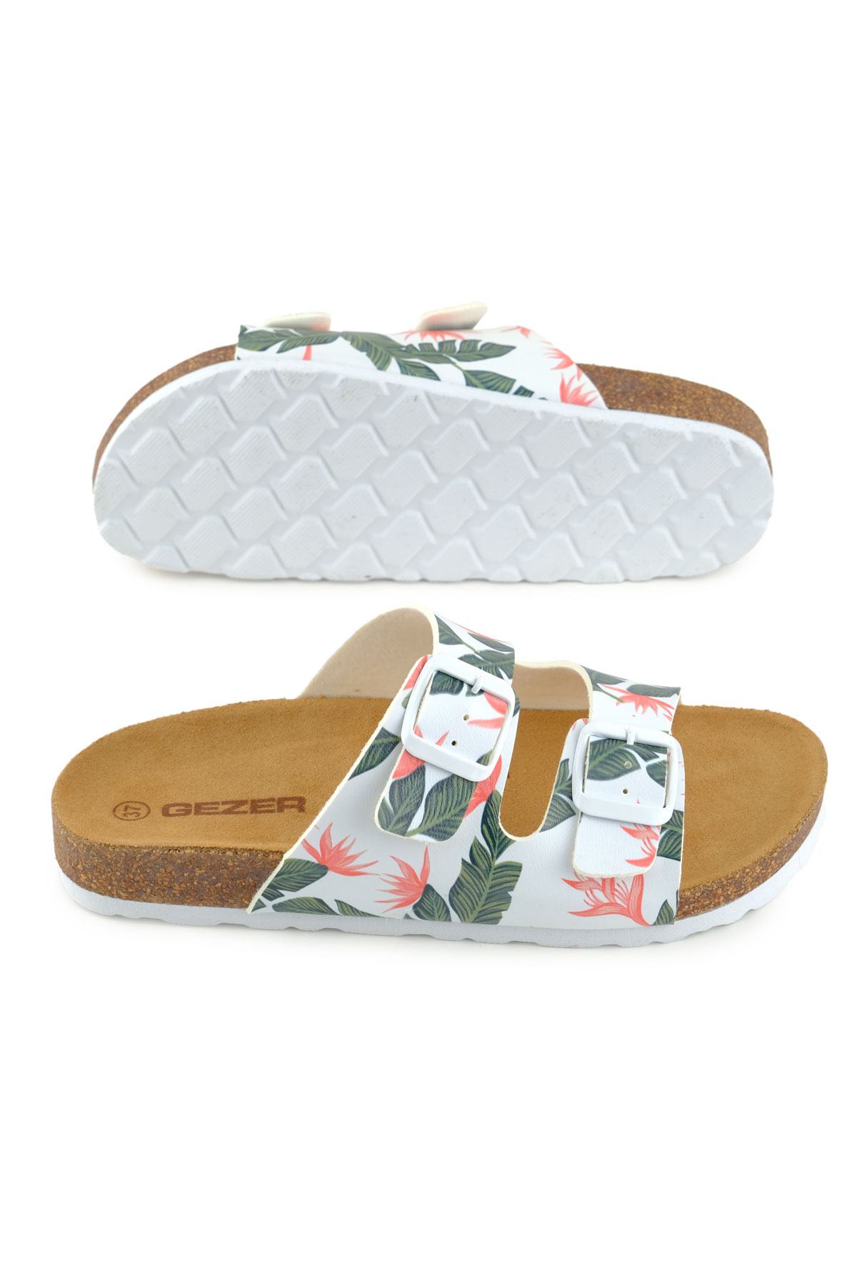 Kadın Yazlık Rahat Mantar PVC Taban İki Toka Ayarlanabilir Günlük Terlik - Görsel 6