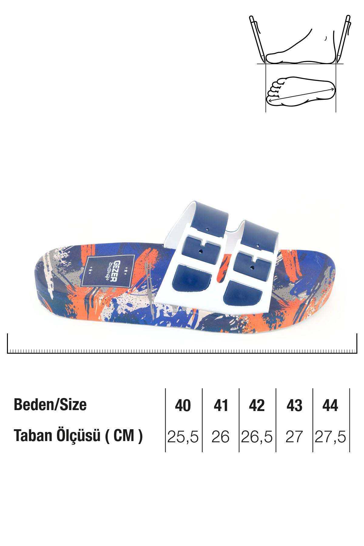 Gezer Gezer Lacivert Erkek Yazlık Rahat Taban Havuz Plaj Banyo Günlük Terlik Sandalet & Terlik | Flo Lacivert - 3. görsel