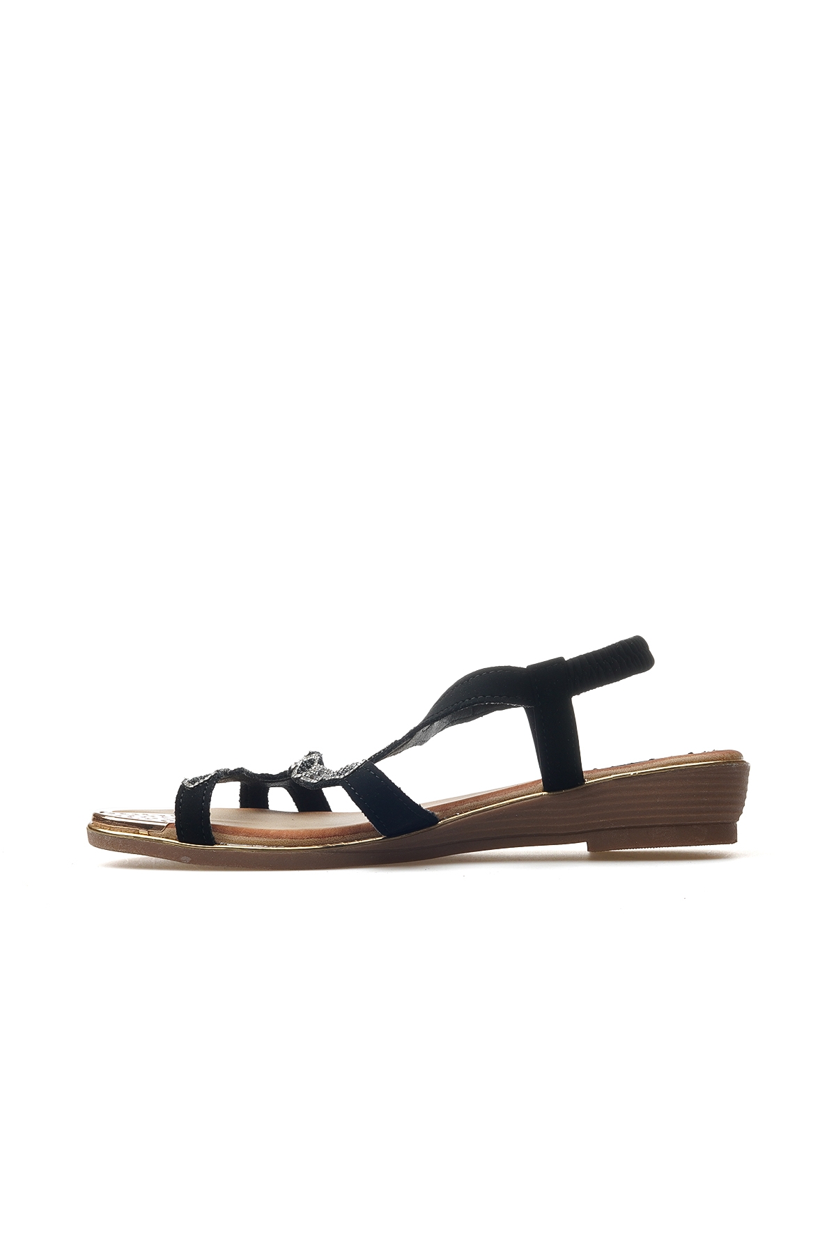Kadın Taş Detaylı Günlük Sandalet 25y 25y122-5 Z Siyah - Görsel 3