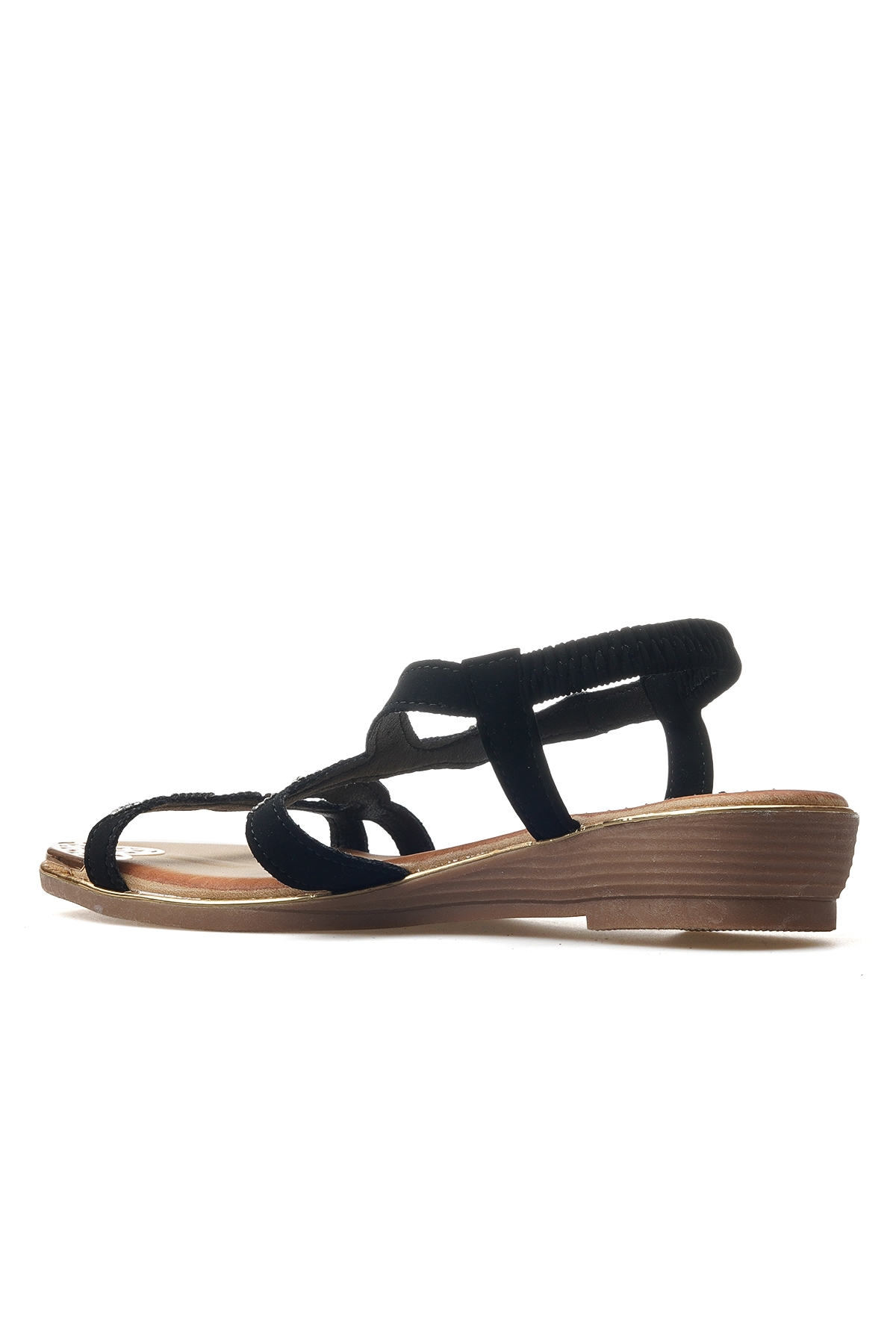 Kadın Taş Detaylı Günlük Sandalet 25y 25y122-5 Z Siyah - Görsel 4