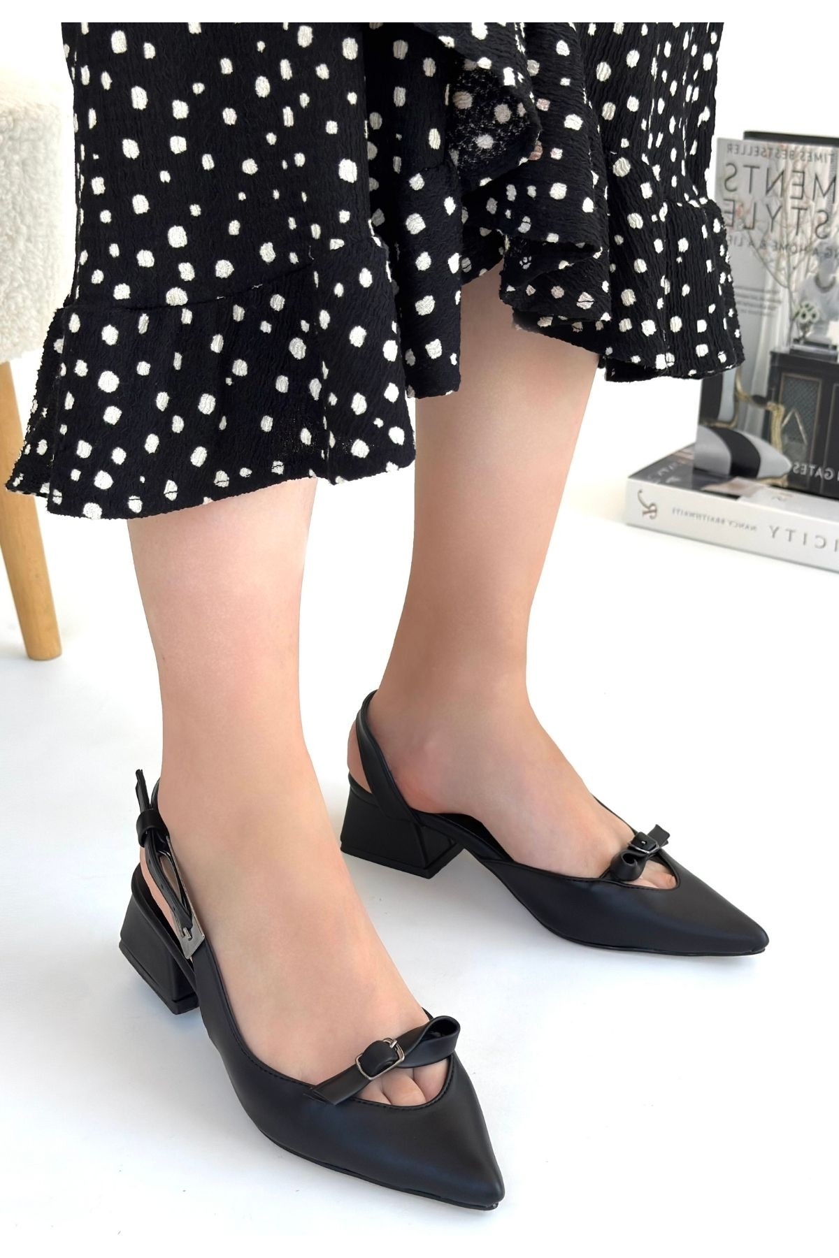 Siyah Kadın Klasik Topuklu Ayakkabı - Görsel 3