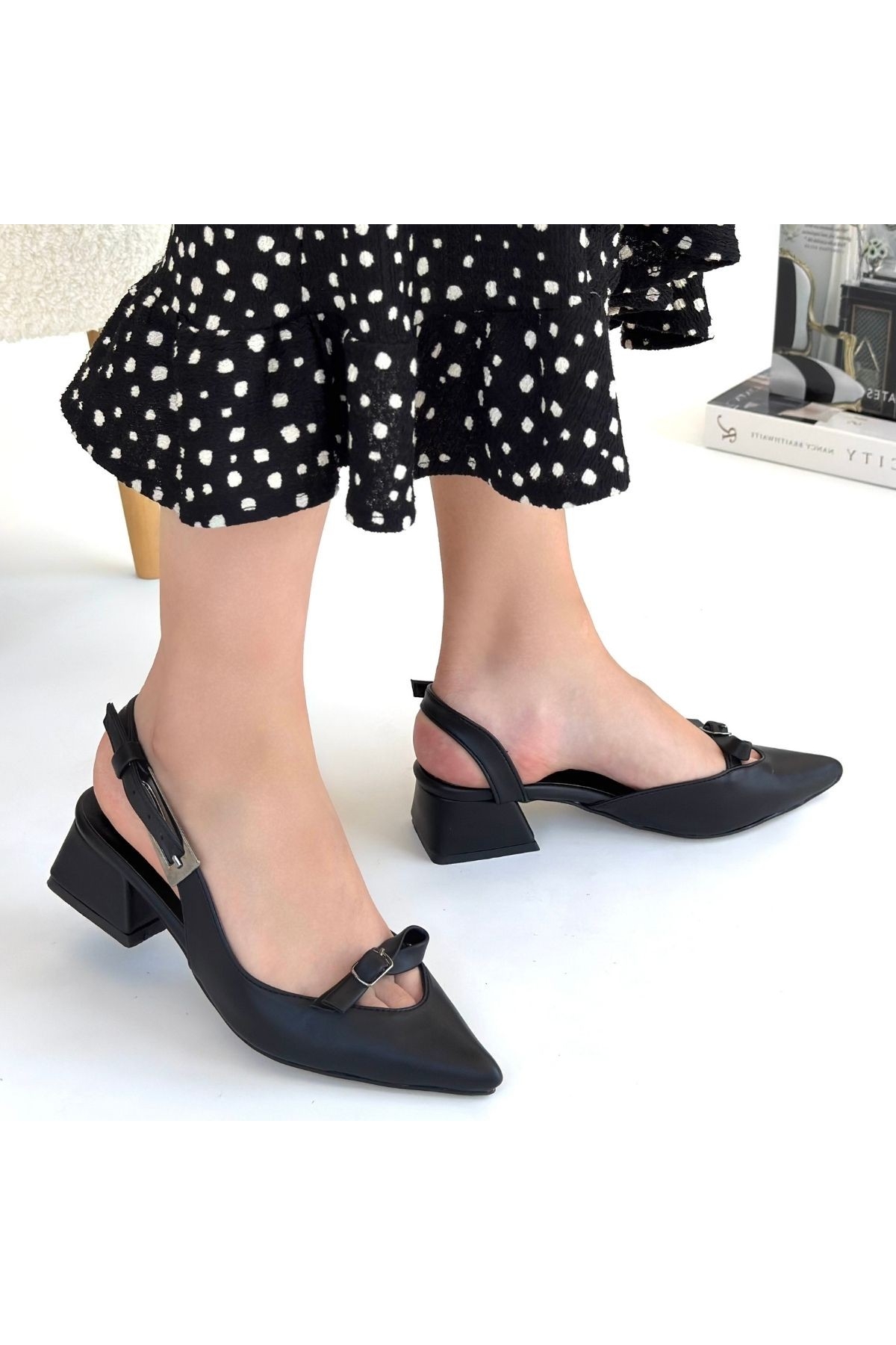Siyah Kadın Klasik Topuklu Ayakkabı - Görsel 5