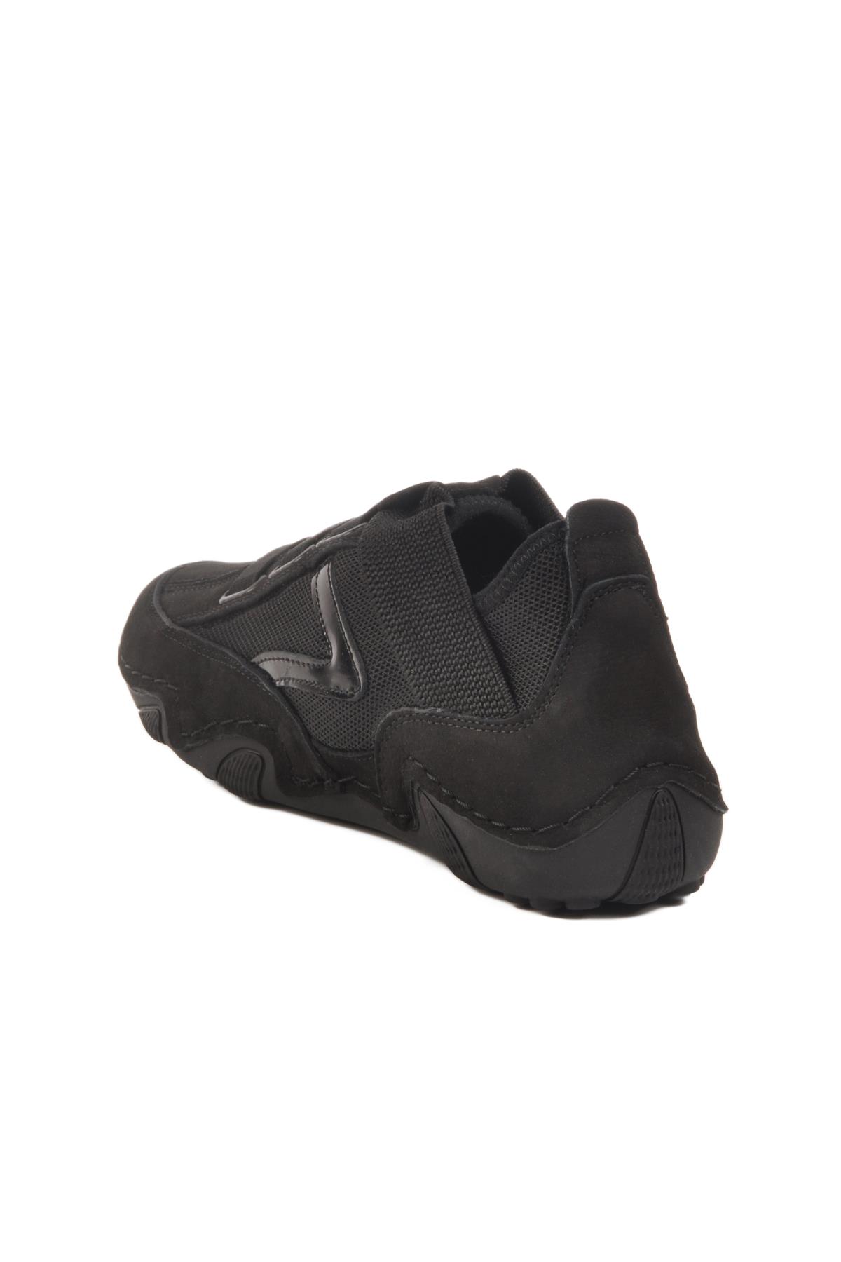 Siyah Nubuk Hakiki Deri Kadın Günlük Ayakkabı - Görsel 5