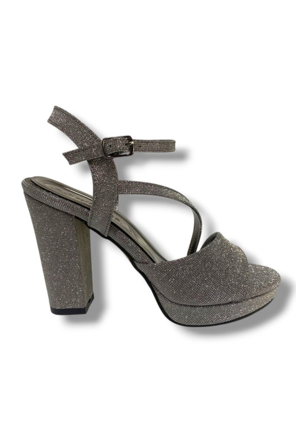 342-25 Simli Yüksek Topuk Kadın Sandalet - Görsel 2